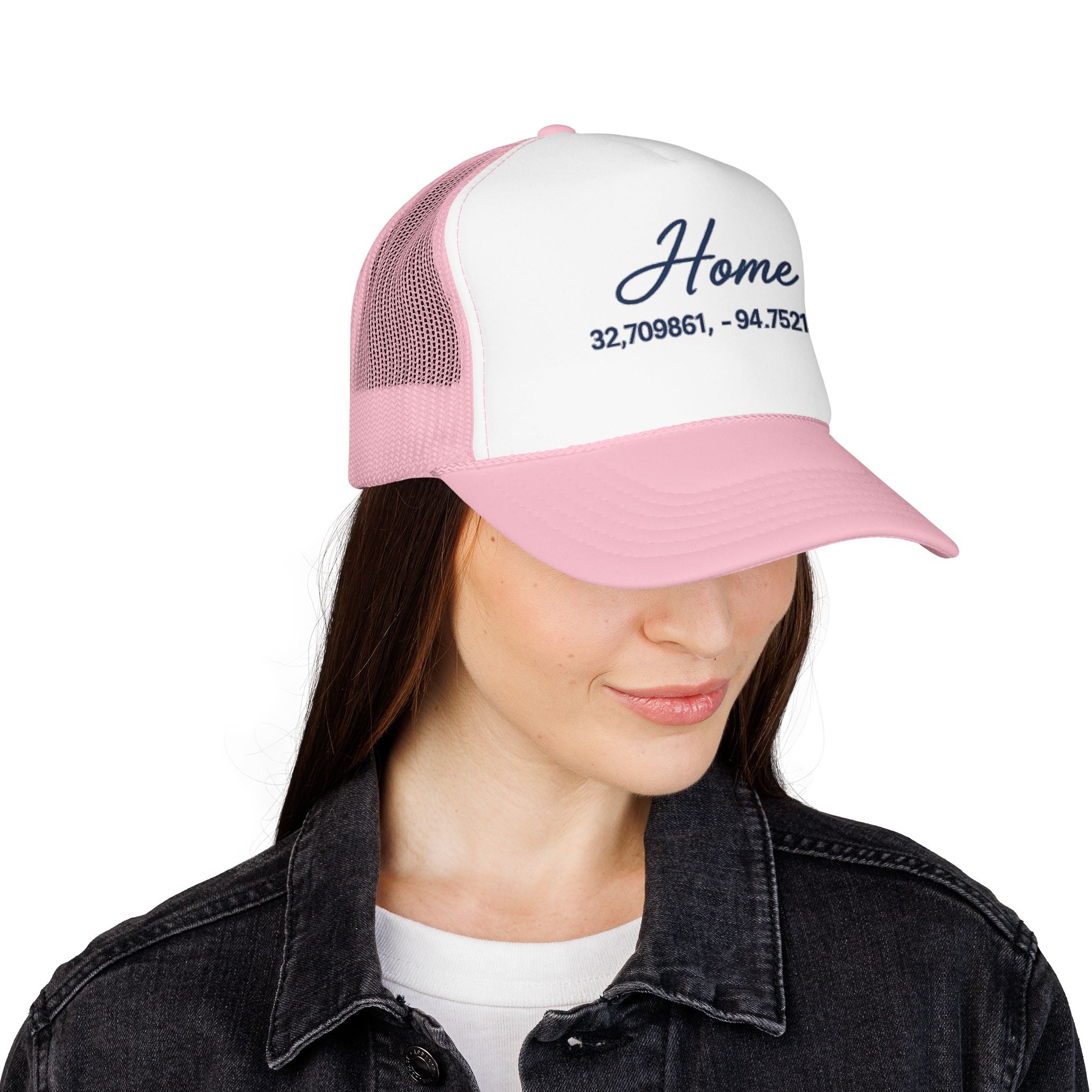 Home Coordinates Trucker Hat — Personalized GPS Latitude Longitude Cap