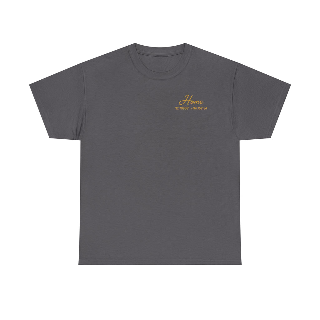 Home Coordinates T-Shirt — Personalized Map Tee with GPS Coordinates