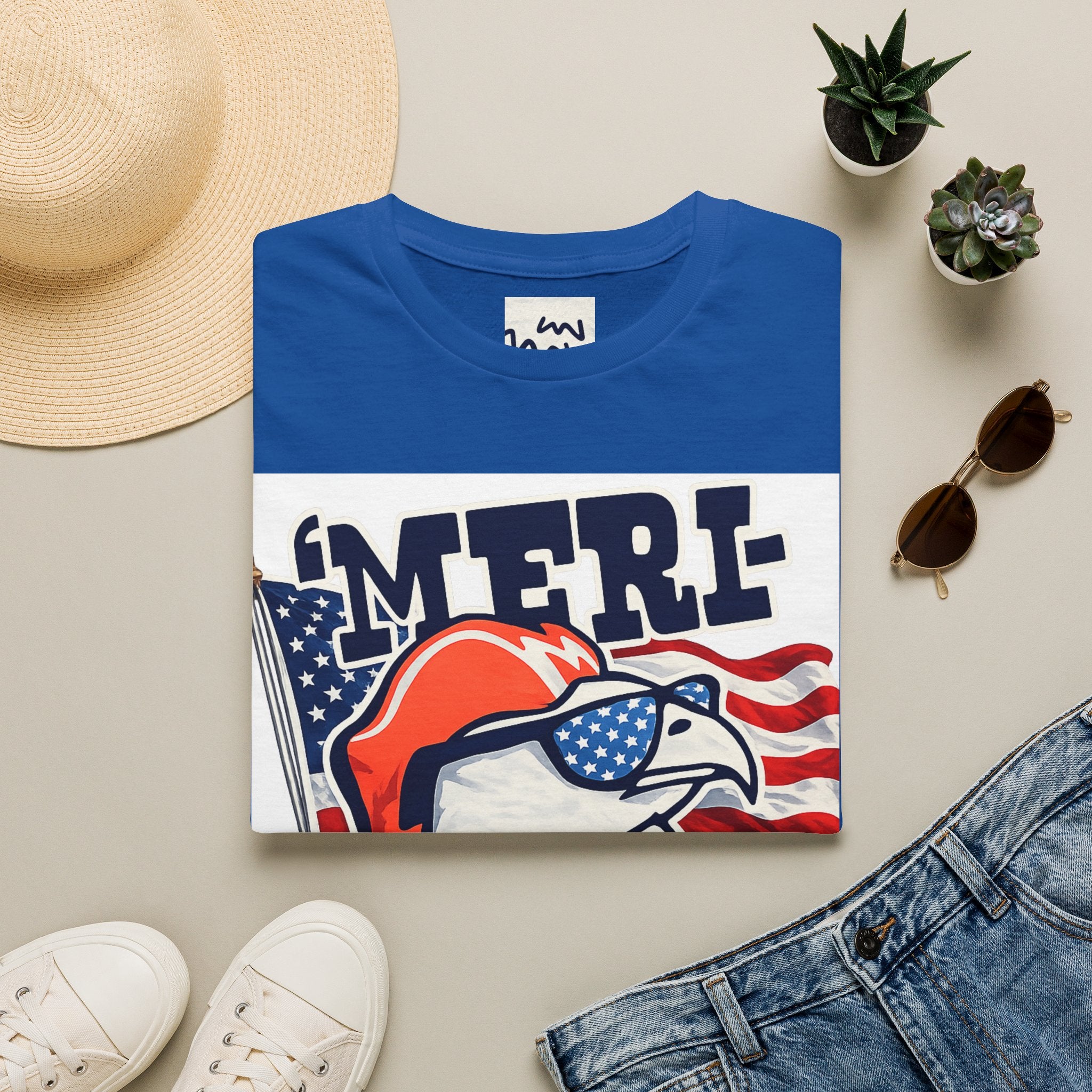 'Merica Eagle T‑Shirt — Patriotic American Flag Eagle Graphic Tee