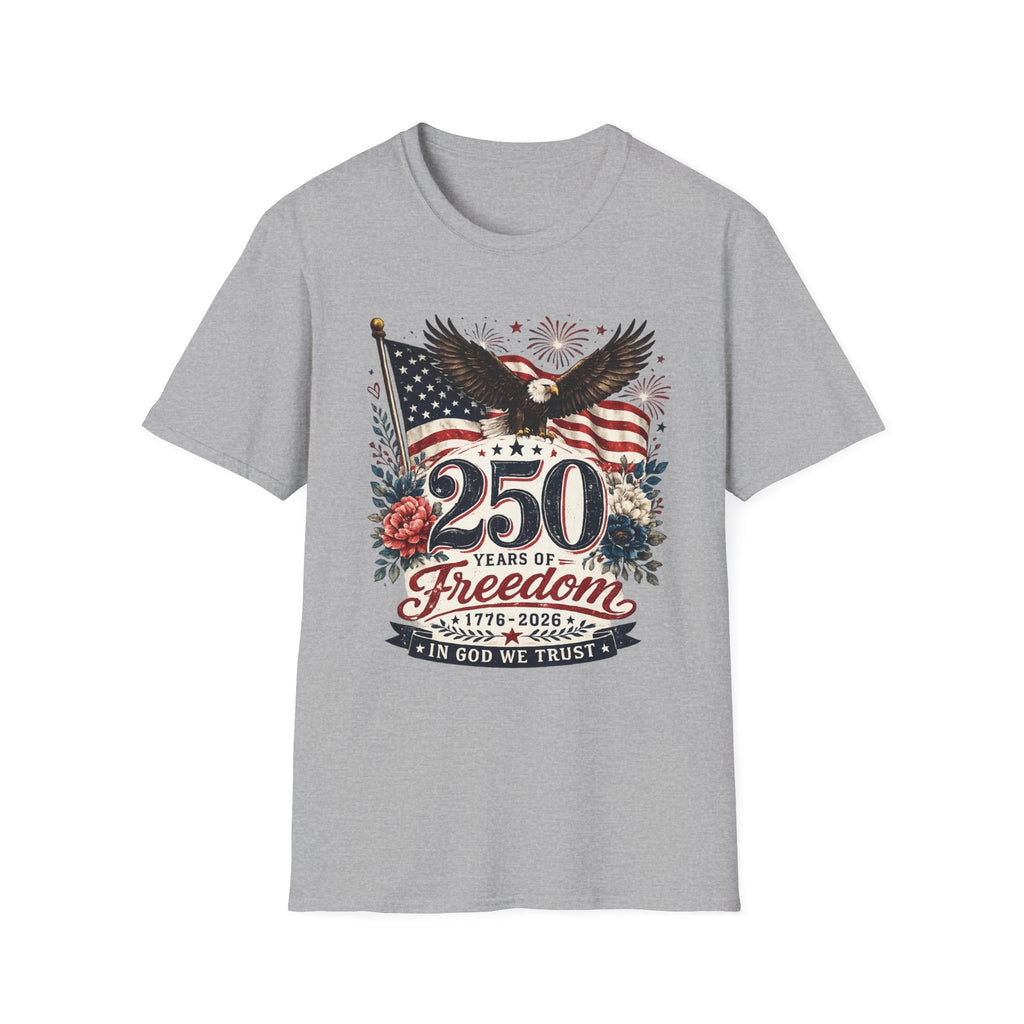 250 Years of Freedom T-Shirt — Patriotic American Eagle & Flag Tee