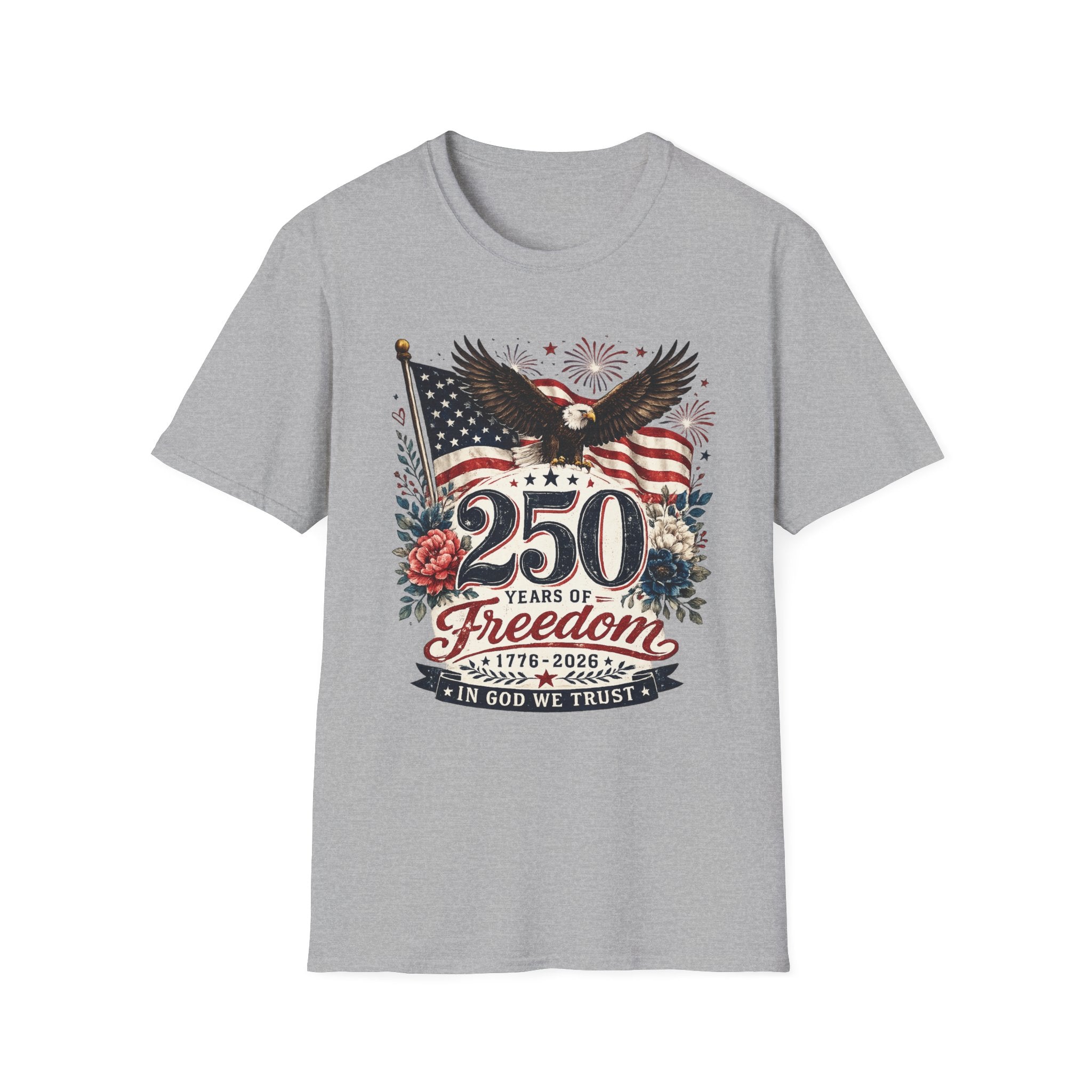 250 Years of Freedom T-Shirt — Patriotic American Eagle & Flag Tee