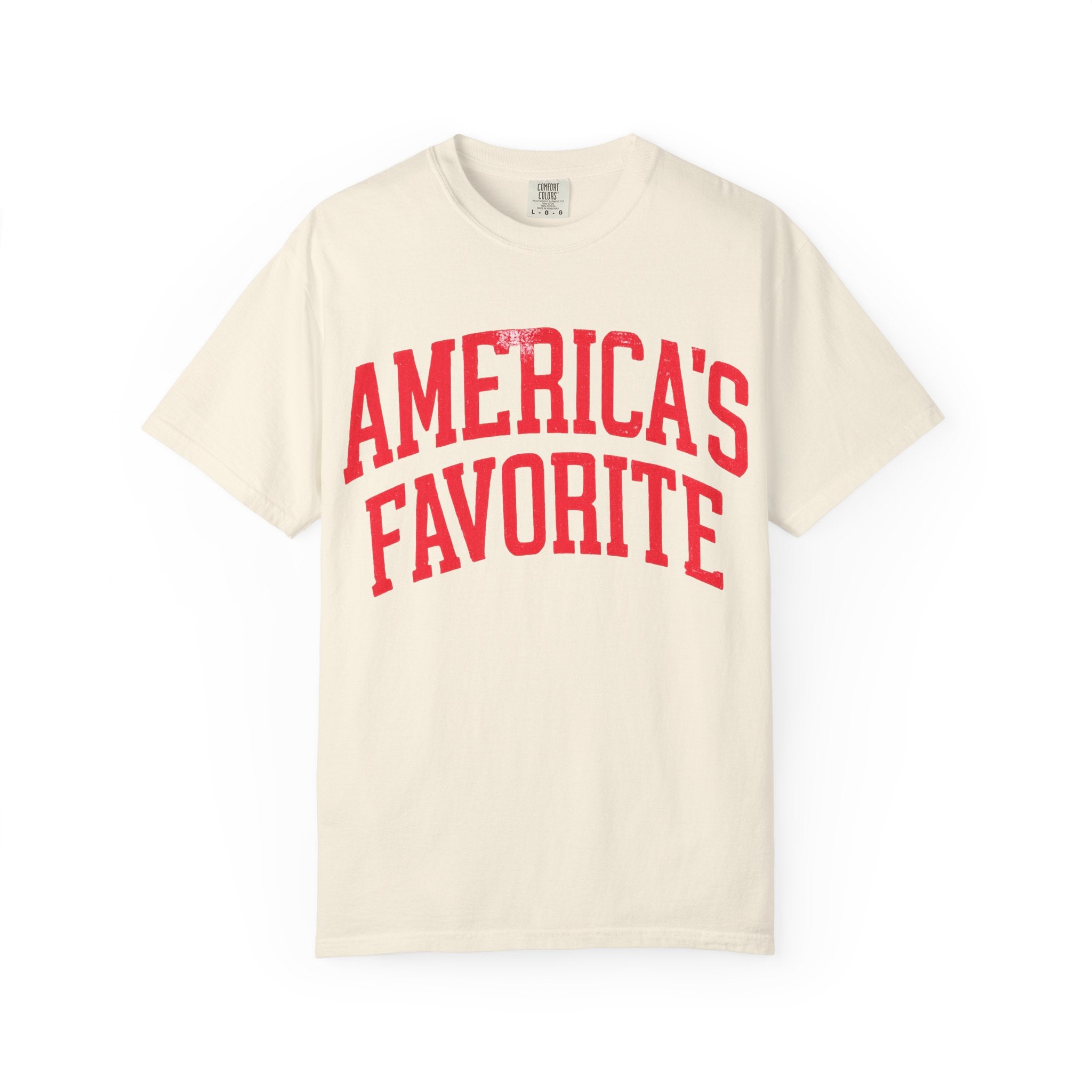 Americas Favorite T-Shirt — Patriotic Red Letter Graphic Tee