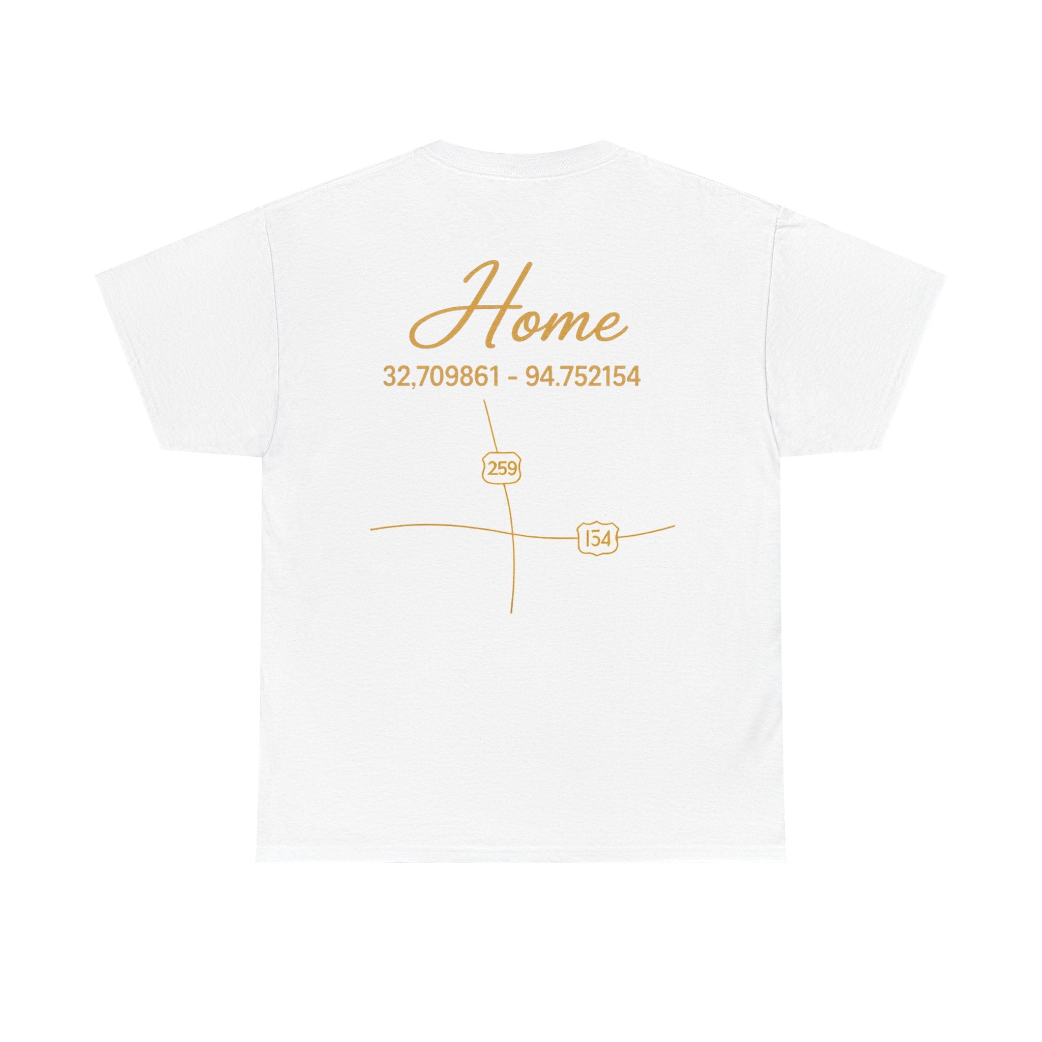 Home Coordinates T-Shirt — Personalized Map Tee with GPS Coordinates
