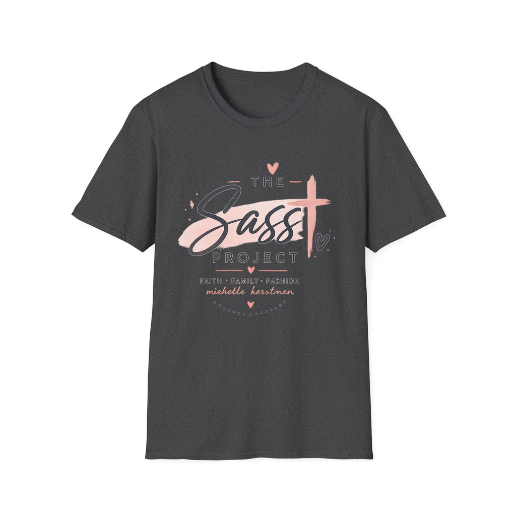 Sass Project Graphic Tee — Faith-Inspired Pink Cross T-Shirt