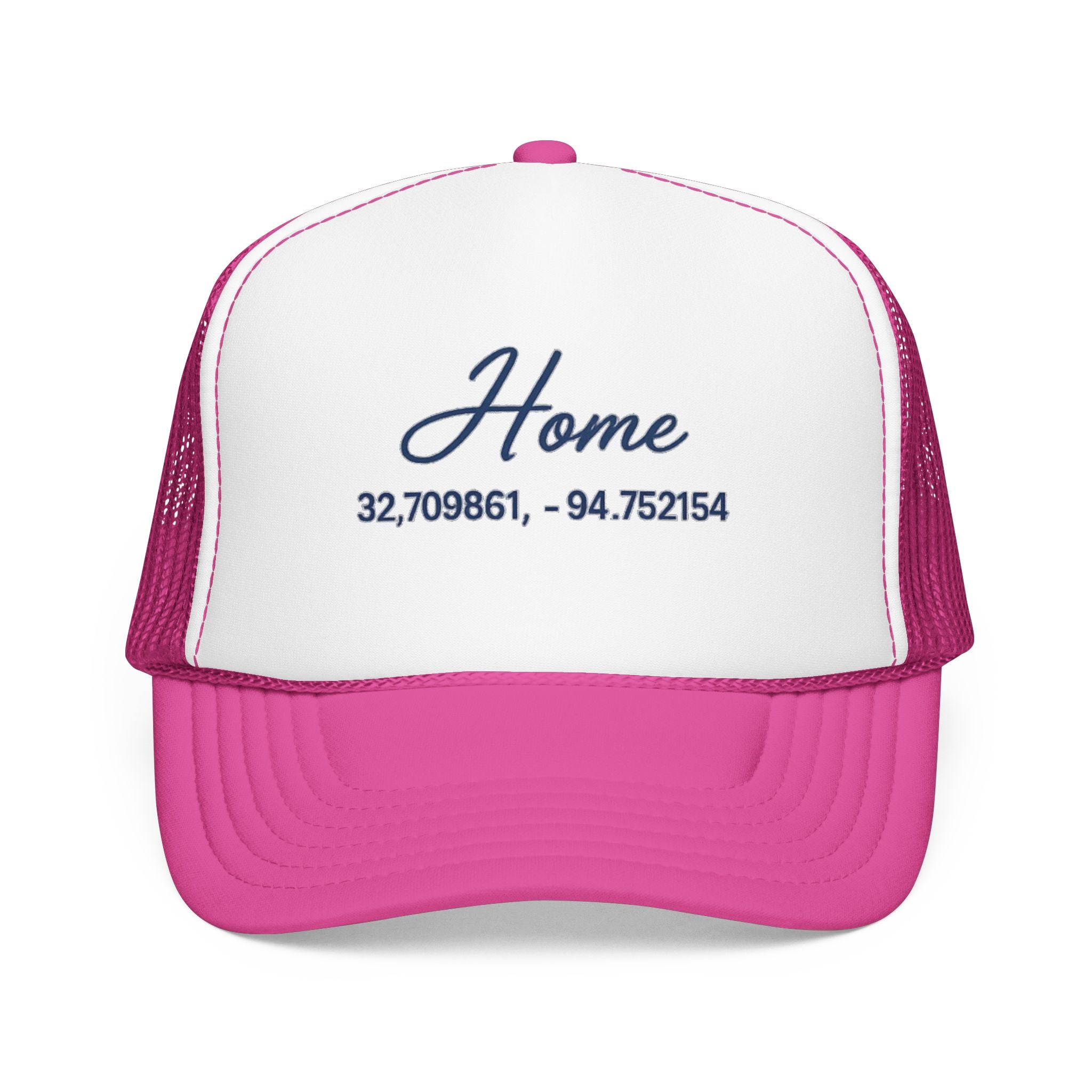 Home Coordinates Trucker Hat — Personalized GPS Latitude Longitude Cap
