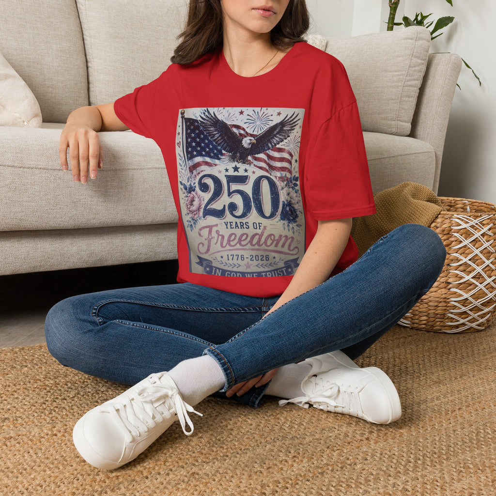 250 Years of Freedom T-Shirt — Patriotic American Eagle & Flag Tee