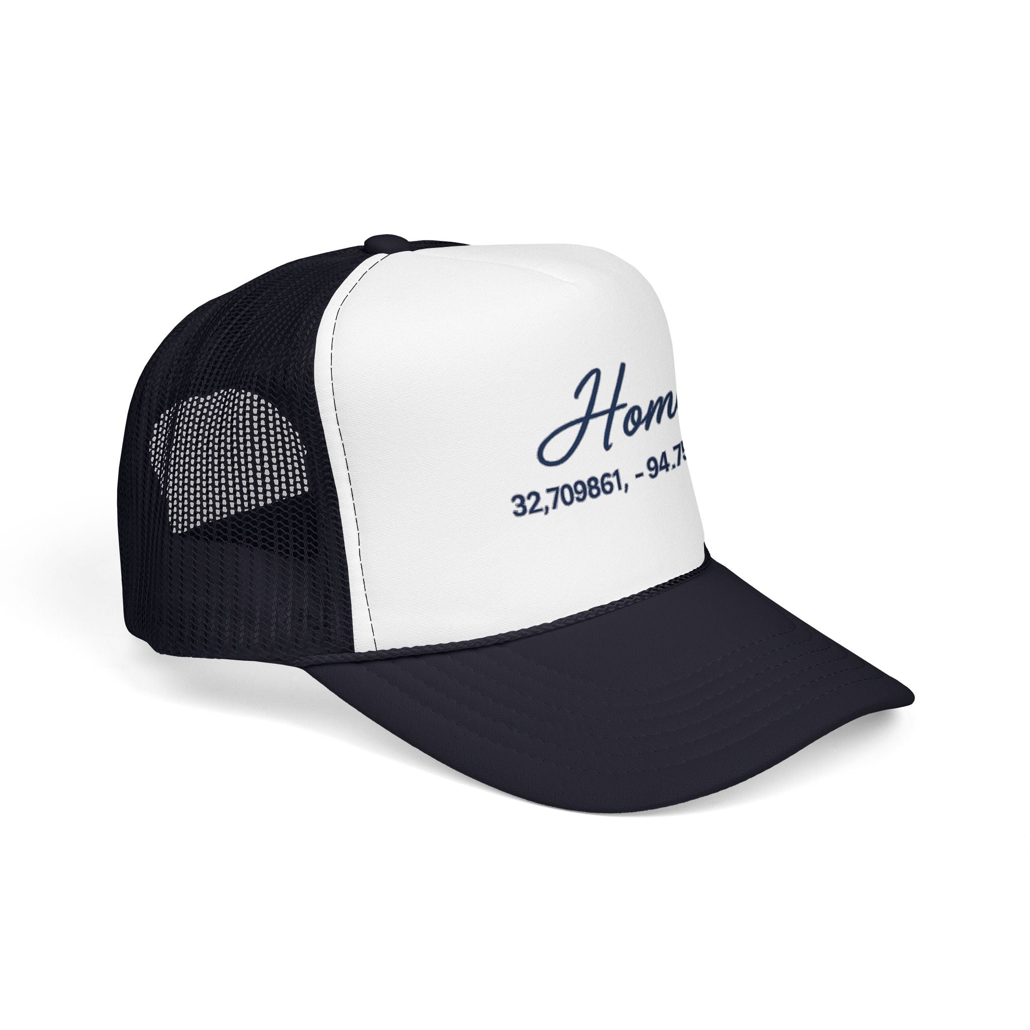 Home Coordinates Trucker Hat — Personalized GPS Latitude Longitude Cap
