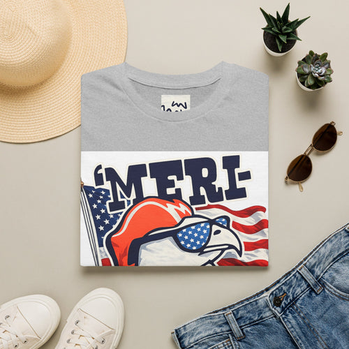 'Merica Eagle T‑Shirt — Patriotic American Flag Eagle Graphic Tee