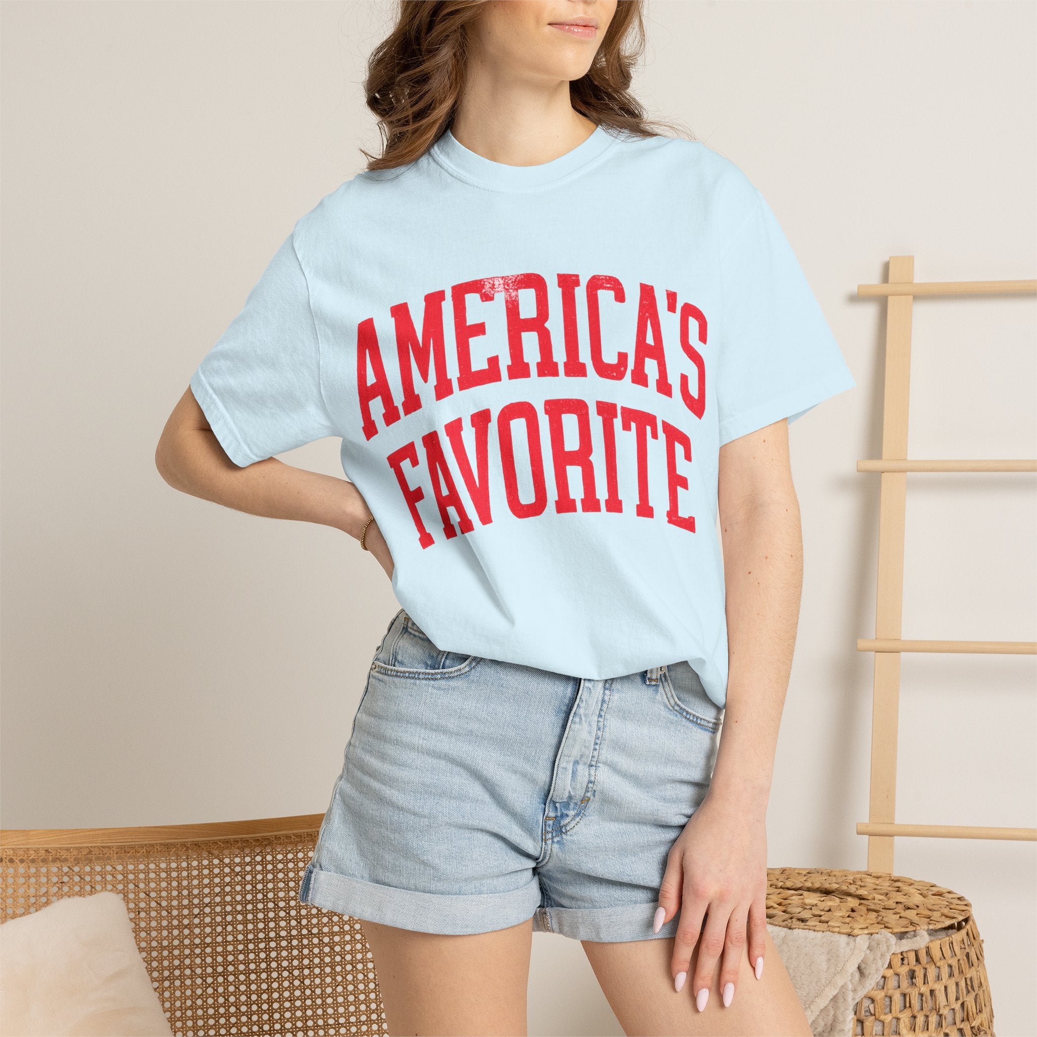 Americas Favorite T-Shirt — Patriotic Red Letter Graphic Tee