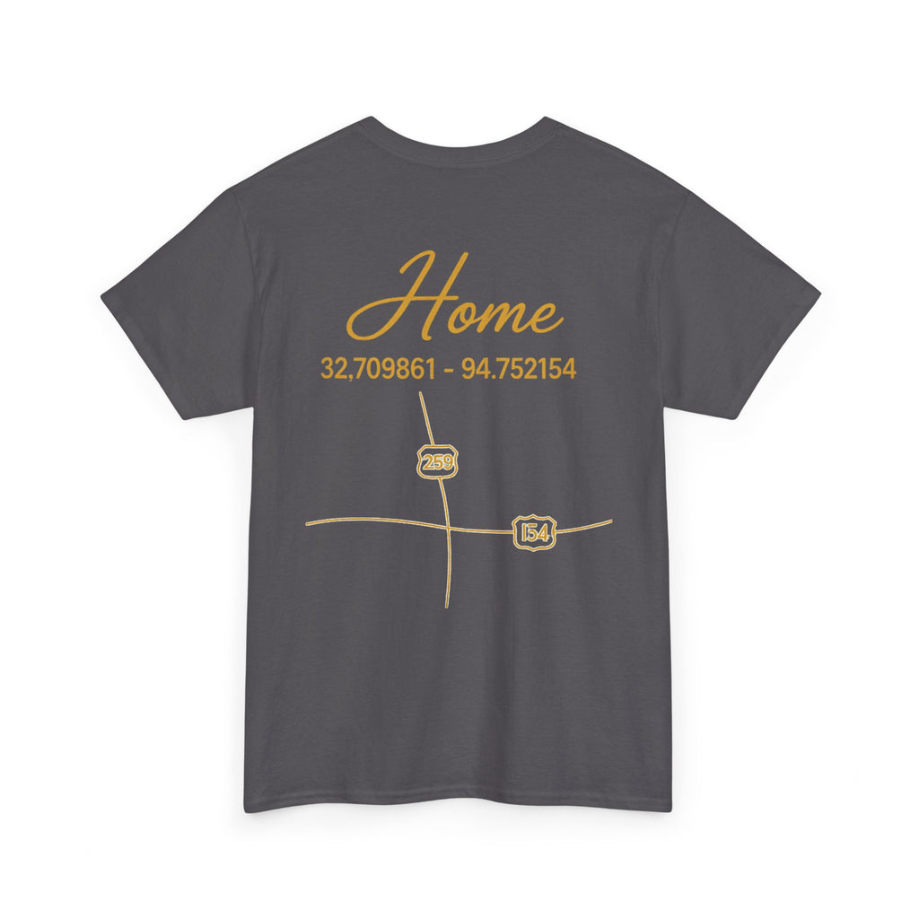 Home Coordinates T-Shirt — Personalized Map Tee with GPS Coordinates