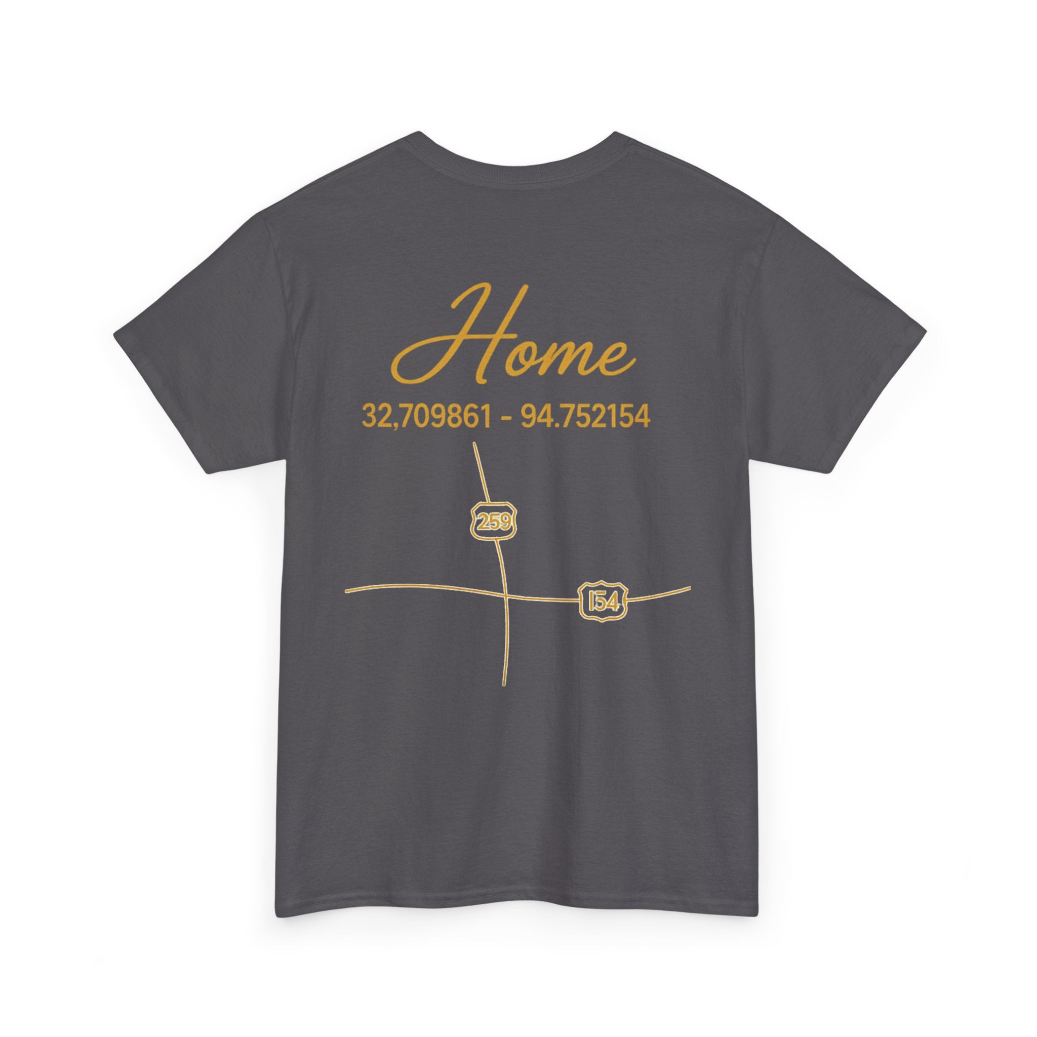 Home Coordinates T-Shirt — Personalized Map Tee with GPS Coordinates