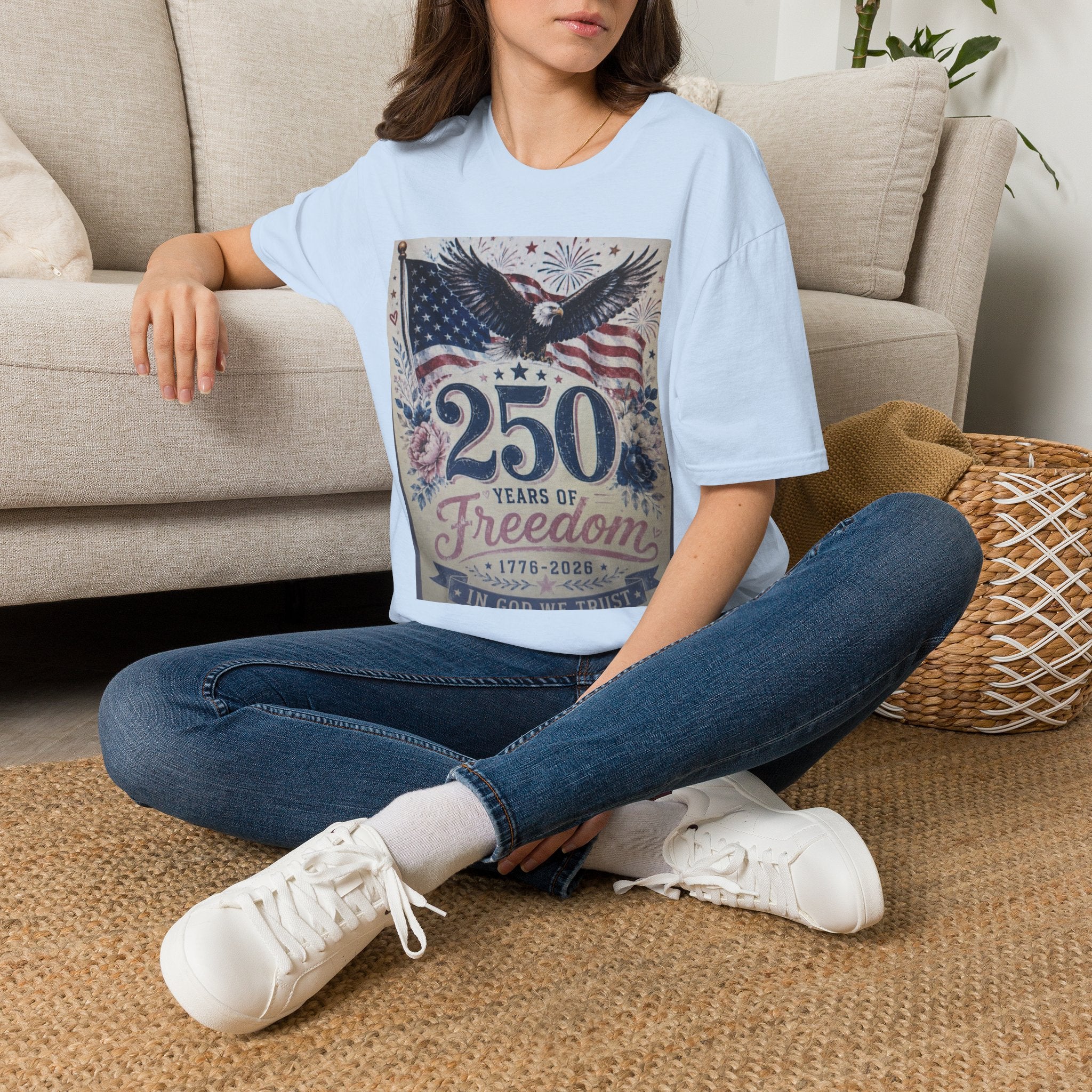 250 Years of Freedom T-Shirt — Patriotic American Eagle & Flag Tee