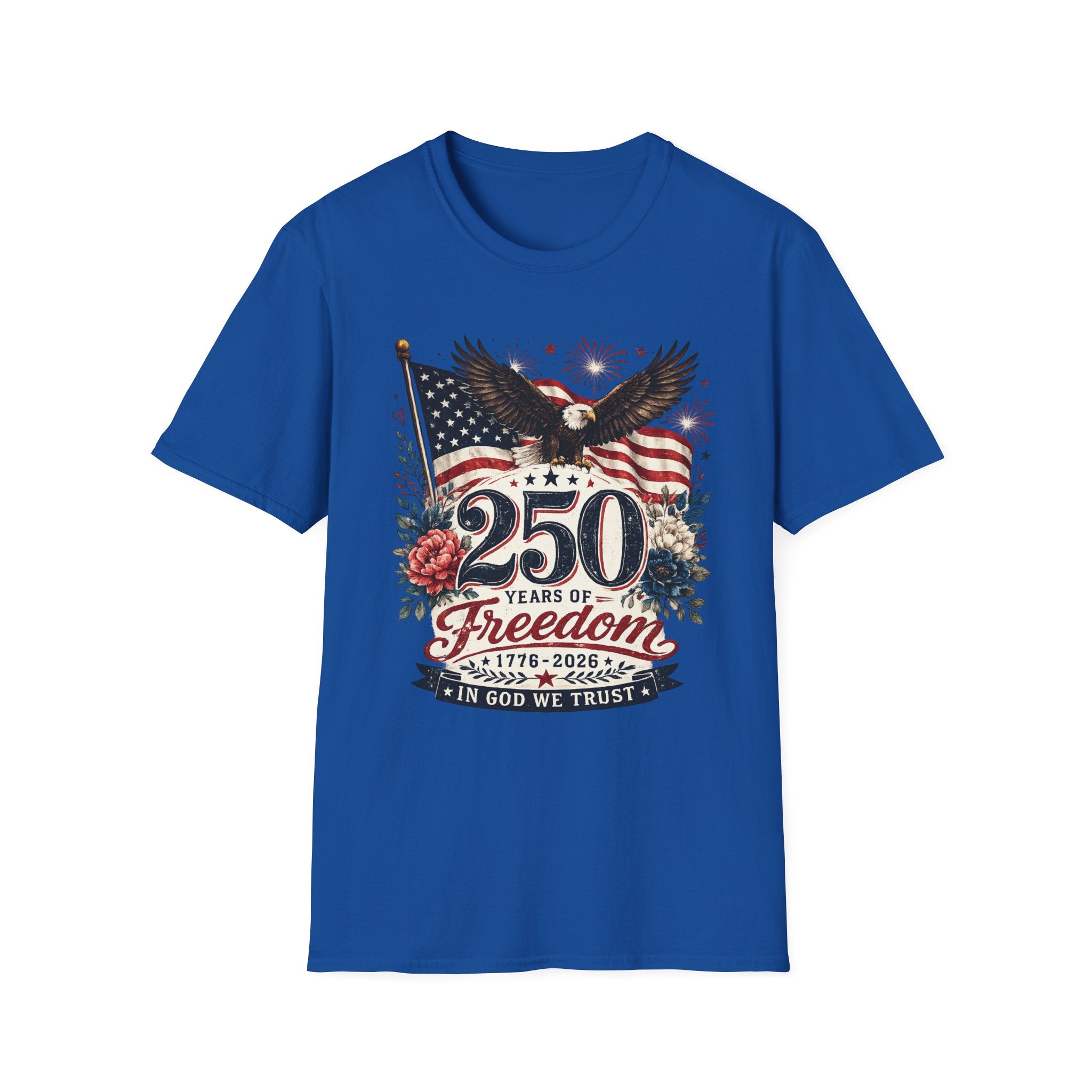 250 Years of Freedom T-Shirt — Patriotic American Eagle & Flag Tee