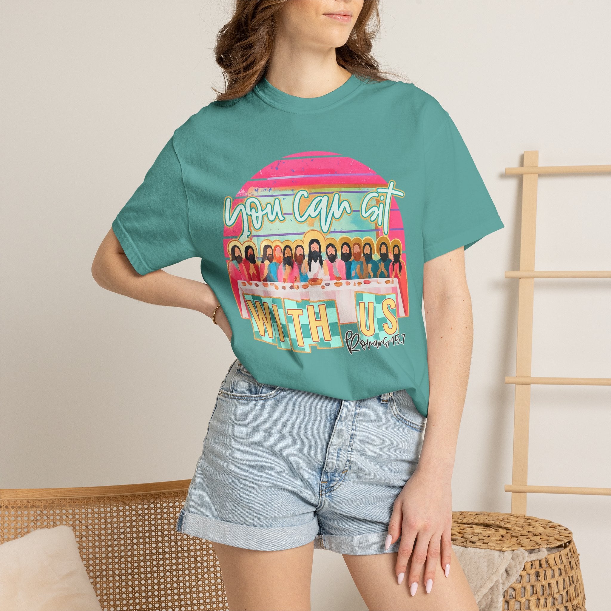 You Can Sit With Us T‑Shirt – Retro Pastel Group Graphic
