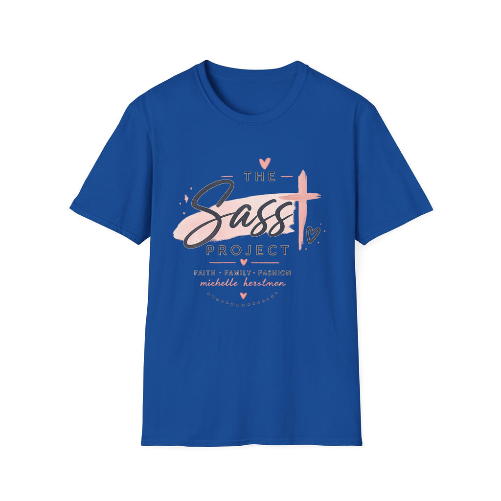 Sass Project Graphic Tee — Faith-Inspired Pink Cross T-Shirt