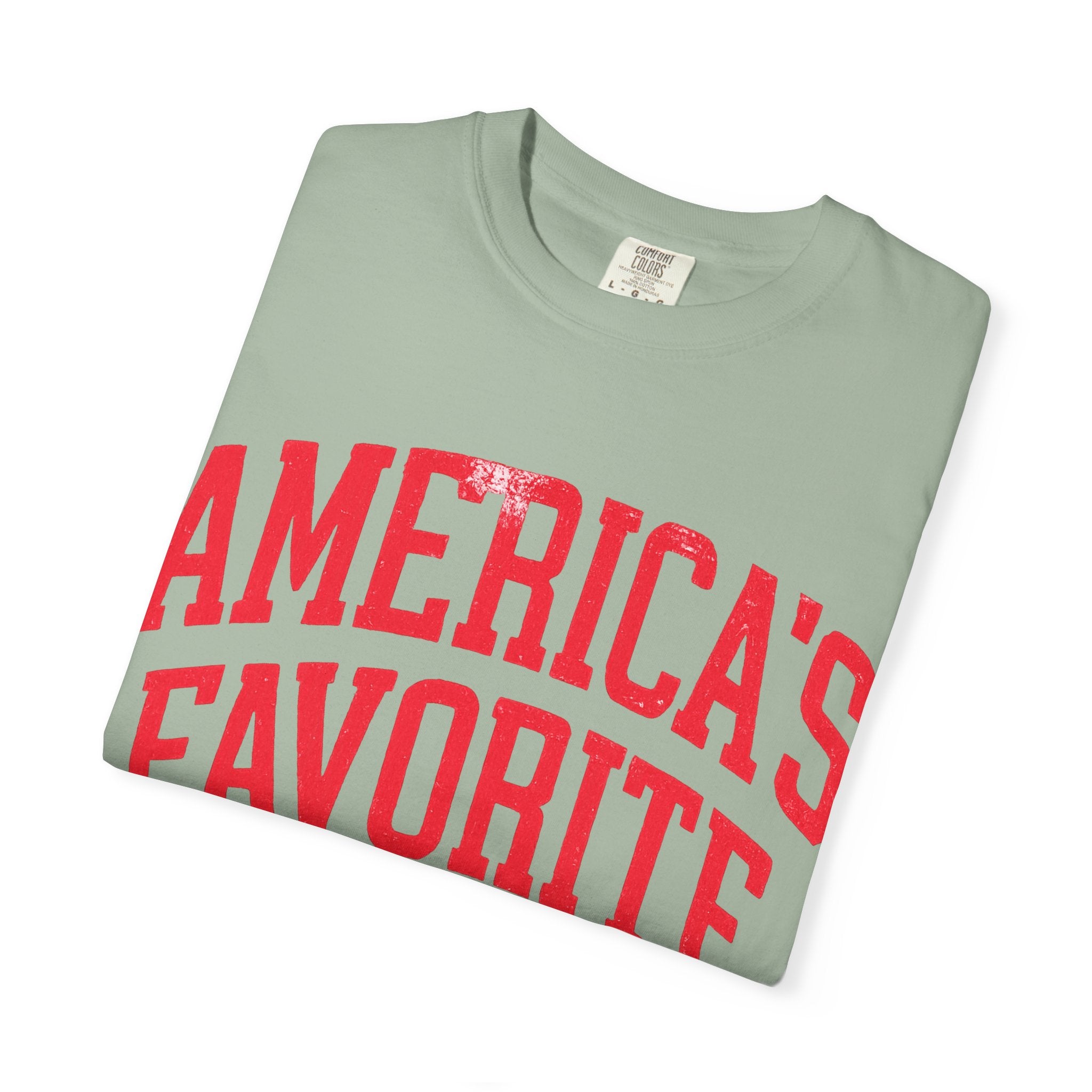 Americas Favorite T-Shirt — Patriotic Red Letter Graphic Tee
