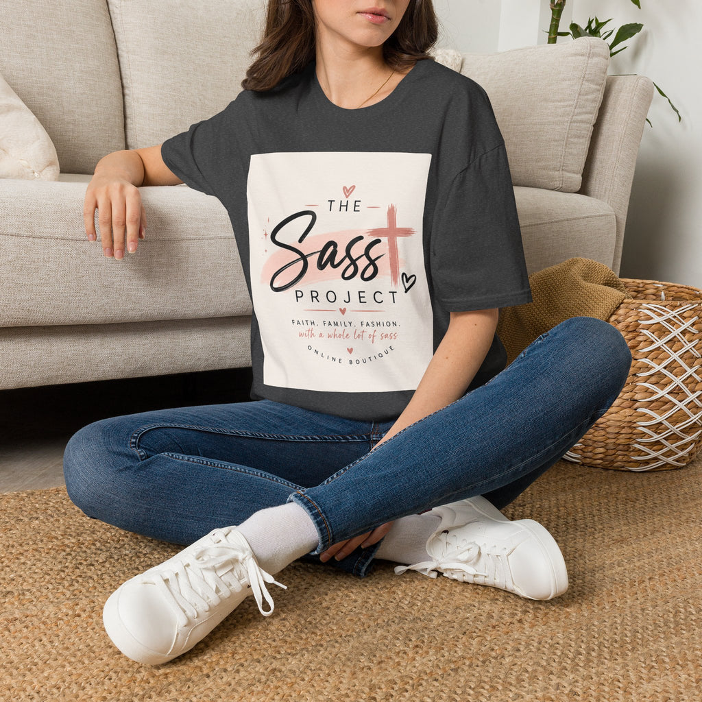Sass Project Graphic Tee — Faith-Inspired Pink Cross T-Shirt