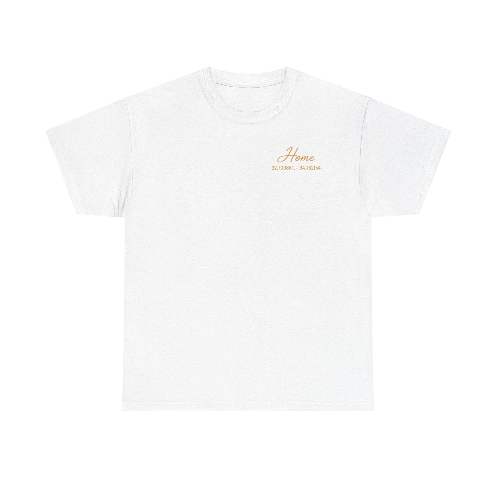 Home Coordinates T-Shirt — Personalized Map Tee with GPS Coordinates