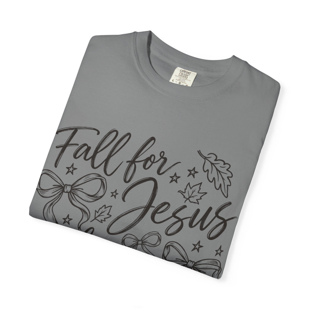 Fall For Jesus He Never Leaves T-Shirt — Christian Fall Tee