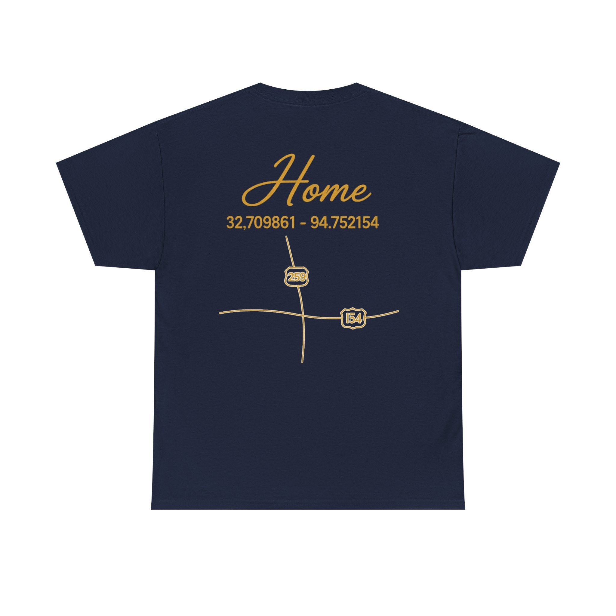 Home Coordinates T-Shirt — Personalized Map Tee with GPS Coordinates