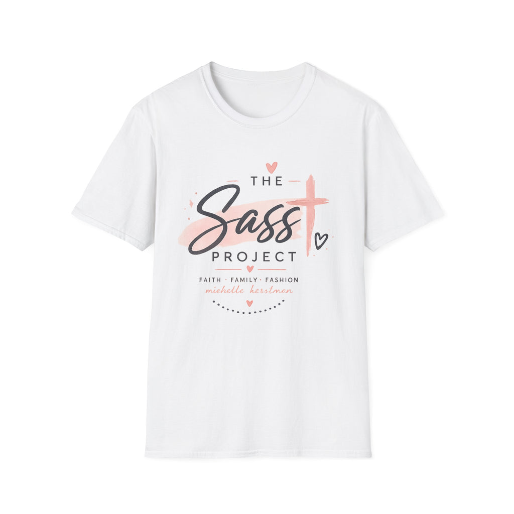 Sass Project Graphic Tee — Faith-Inspired Pink Cross T-Shirt