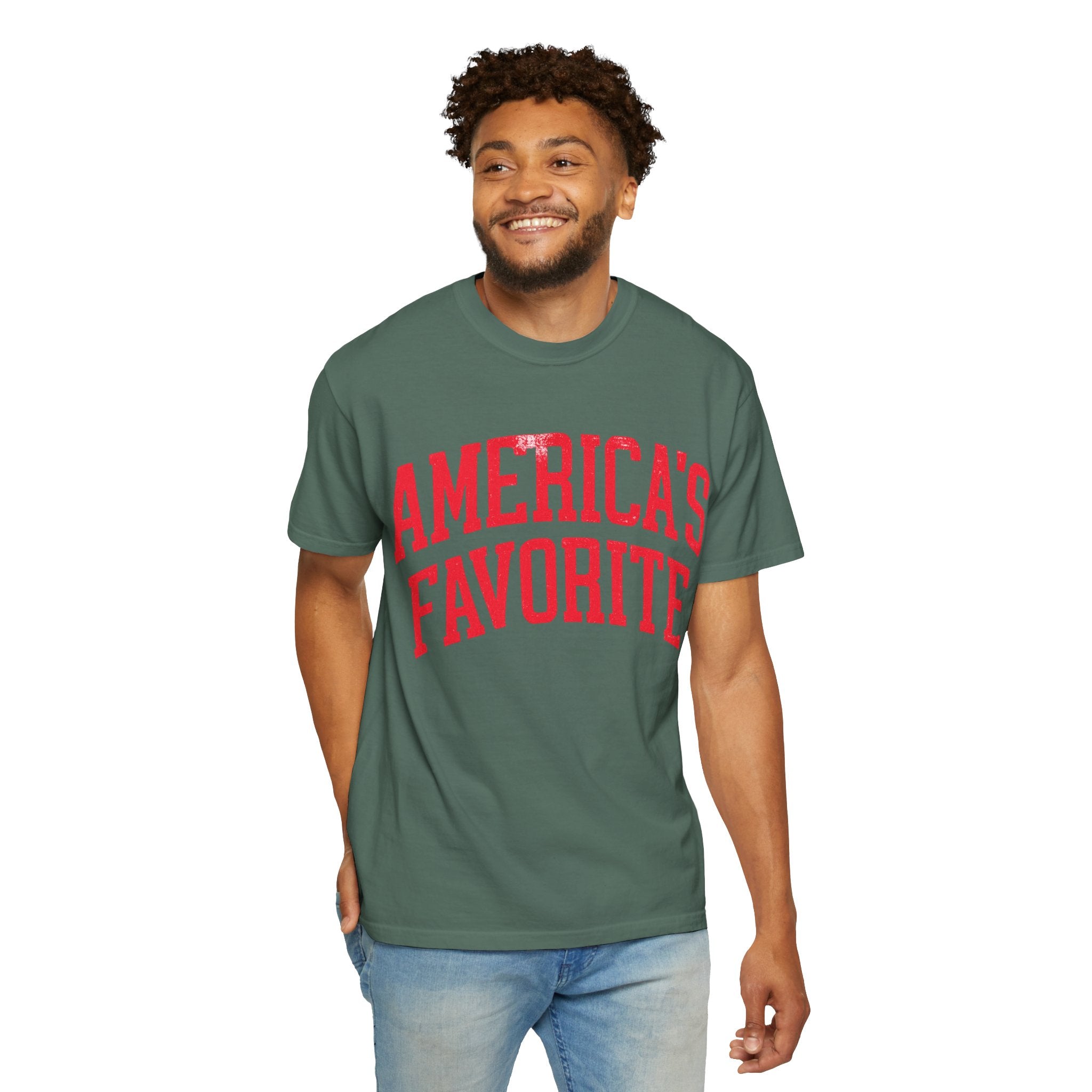 Americas Favorite T-Shirt — Patriotic Red Letter Graphic Tee