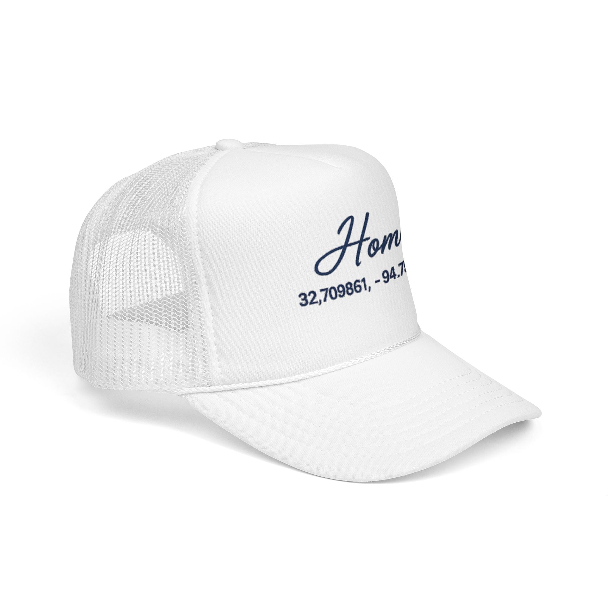 Home Coordinates Trucker Hat — Personalized GPS Latitude Longitude Cap
