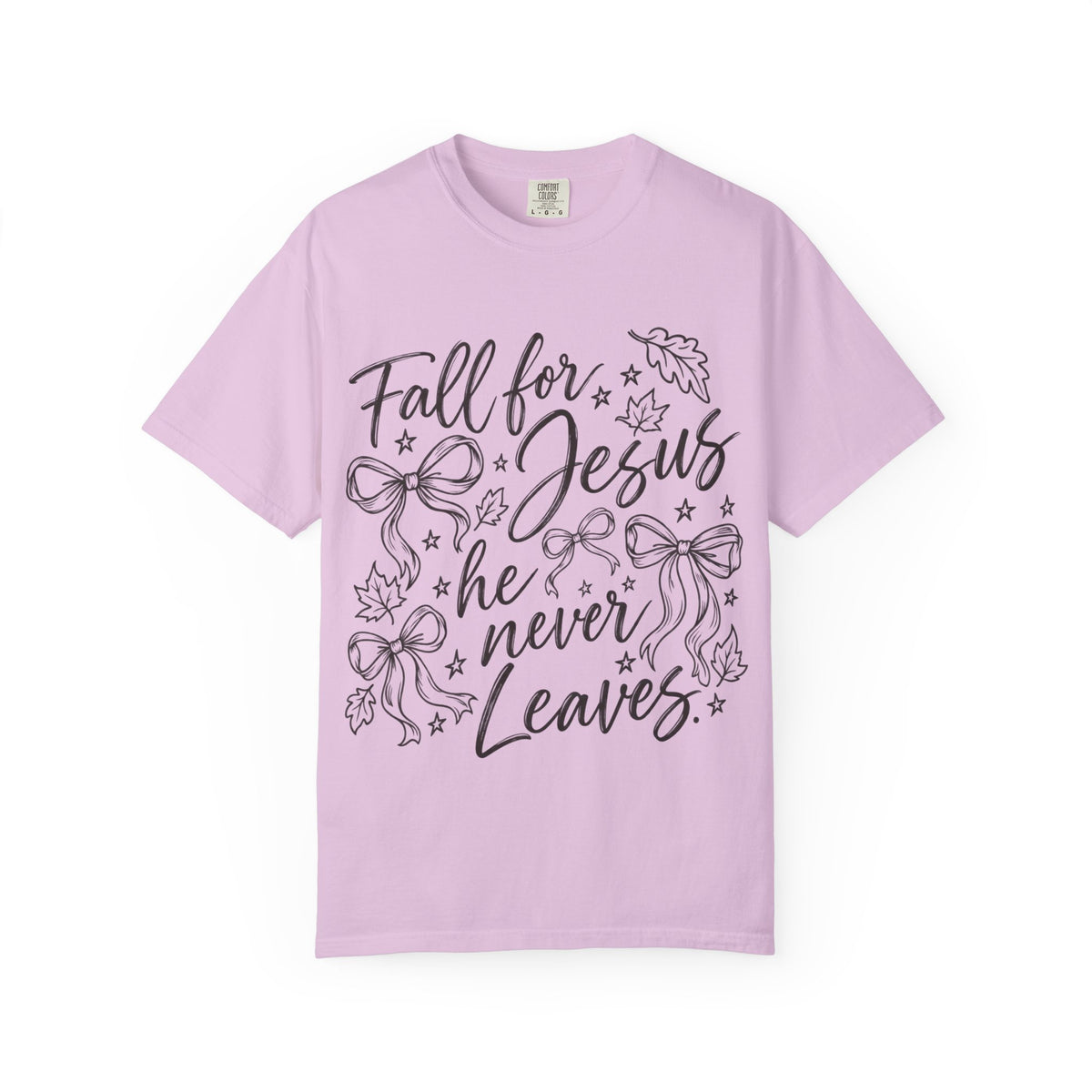 Fall For Jesus He Never Leaves T-Shirt — Christian Fall Tee