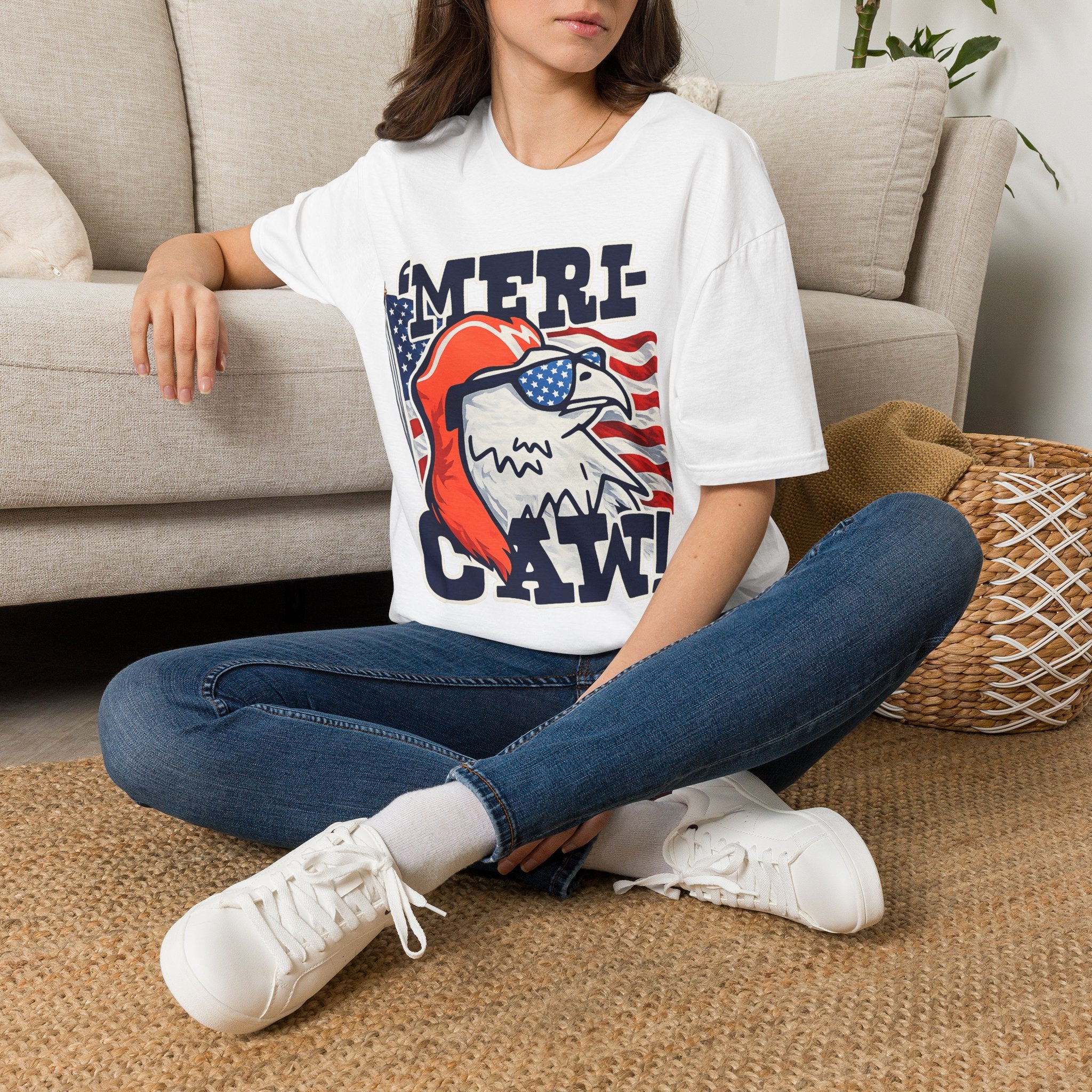 'Merica Eagle T‑Shirt — Patriotic American Flag Eagle Graphic Tee