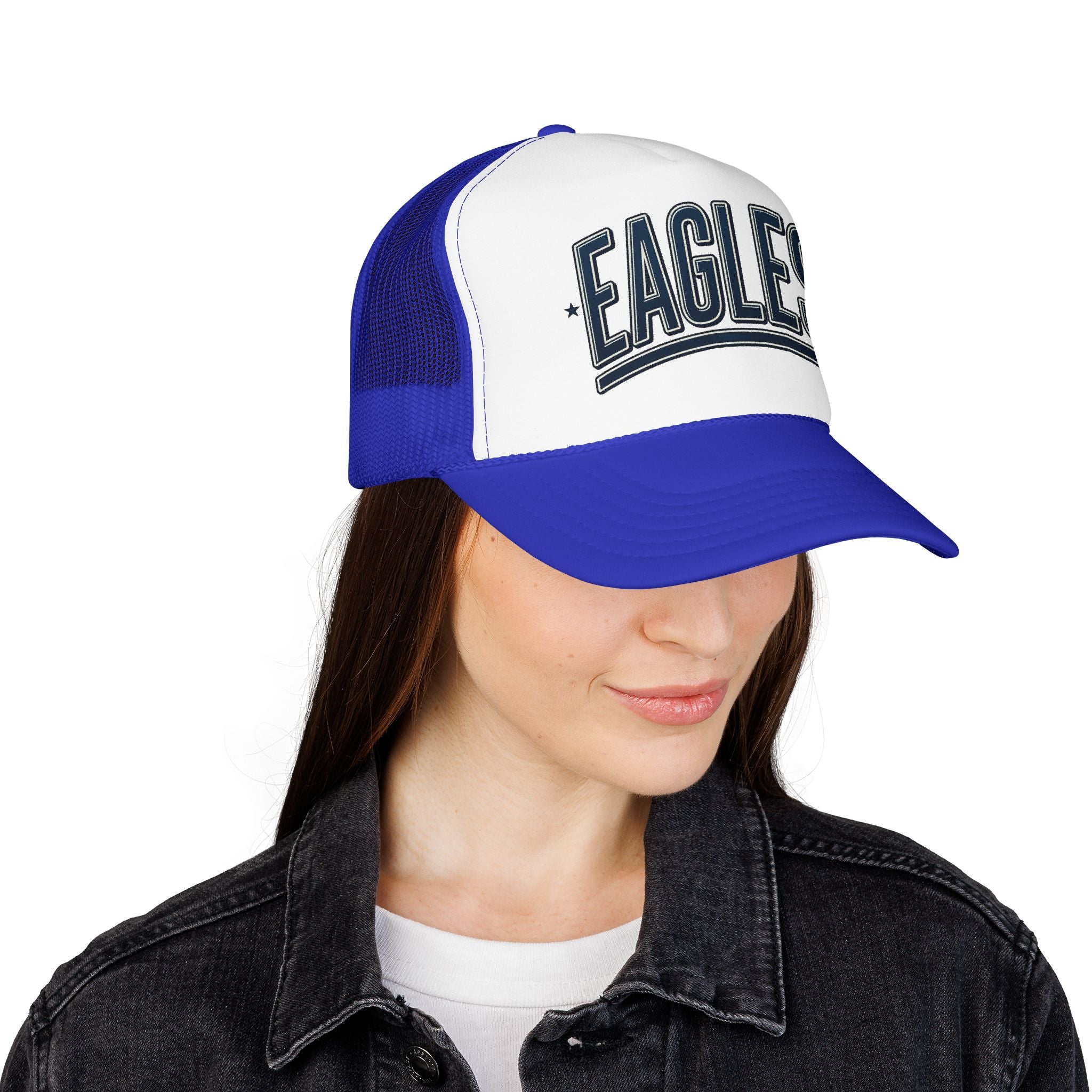 Eagle Mama Trucker Hat — Vintage Varsity Mesh Foam Cap