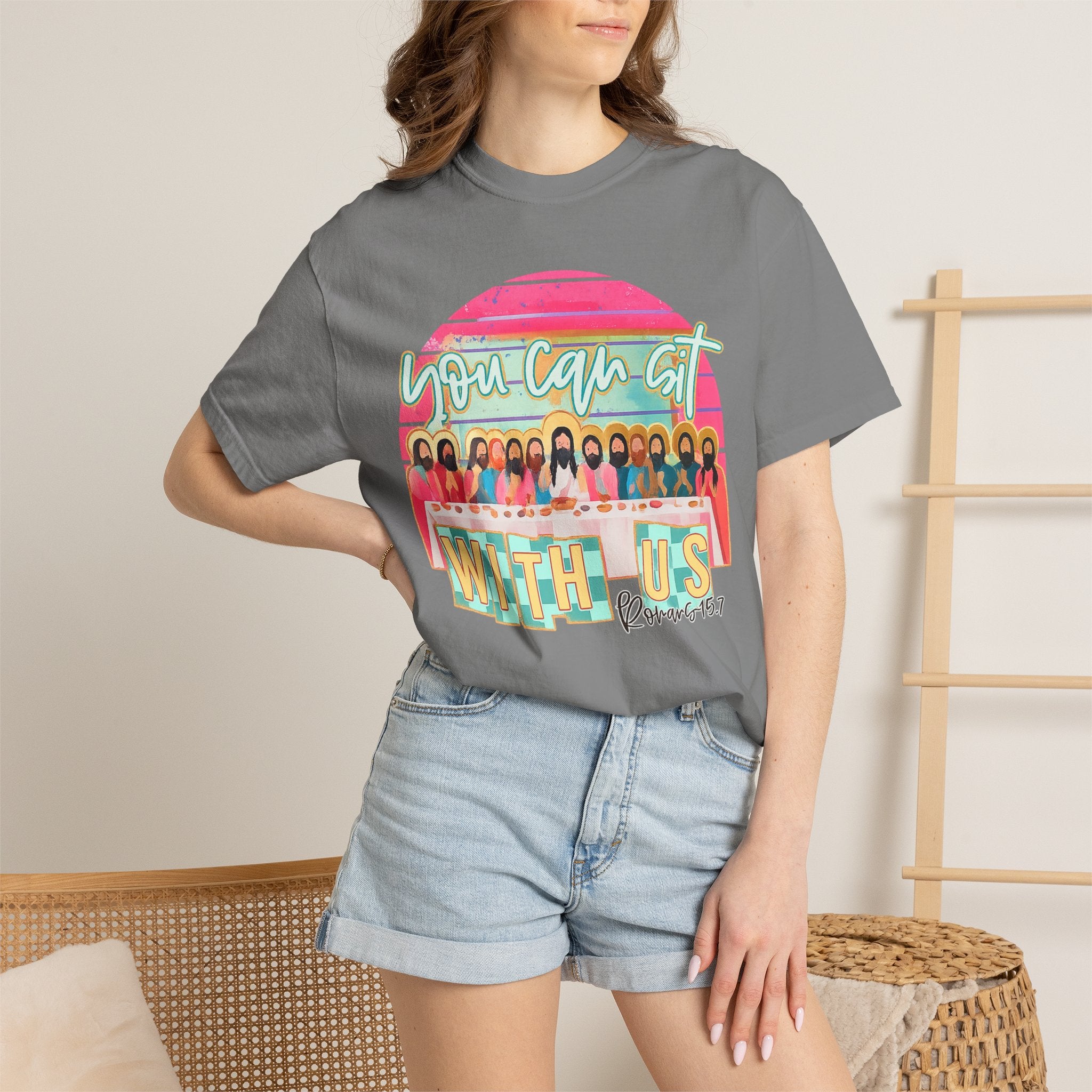 You Can Sit With Us T‑Shirt – Retro Pastel Group Graphic
