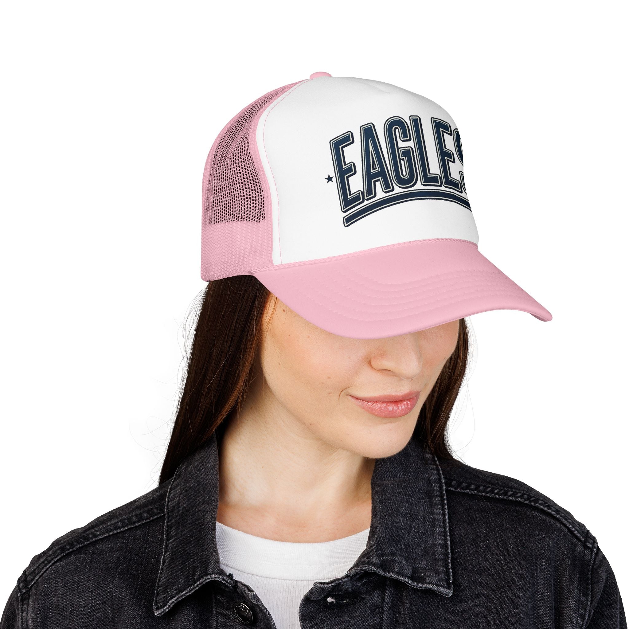 Eagle Mama Trucker Hat — Vintage Varsity Mesh Foam Cap