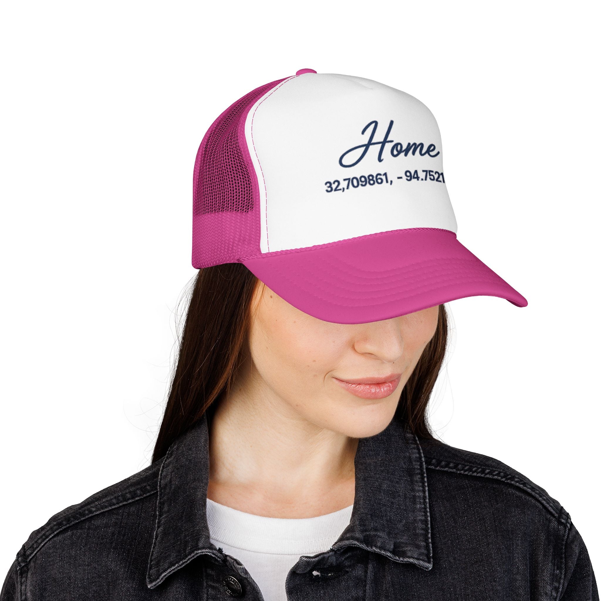 Home Coordinates Trucker Hat — Personalized GPS Latitude Longitude Cap