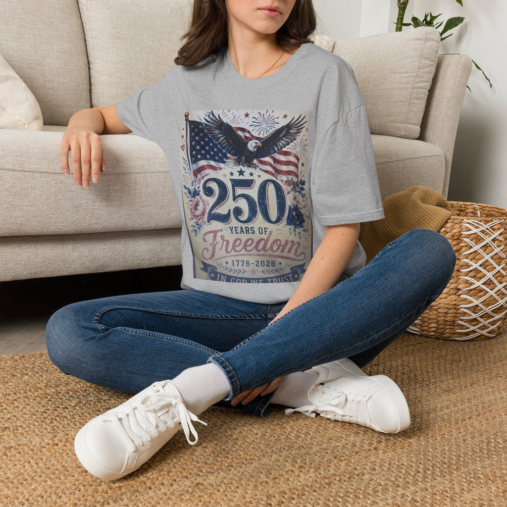 250 Years of Freedom T-Shirt — Patriotic American Eagle & Flag Tee