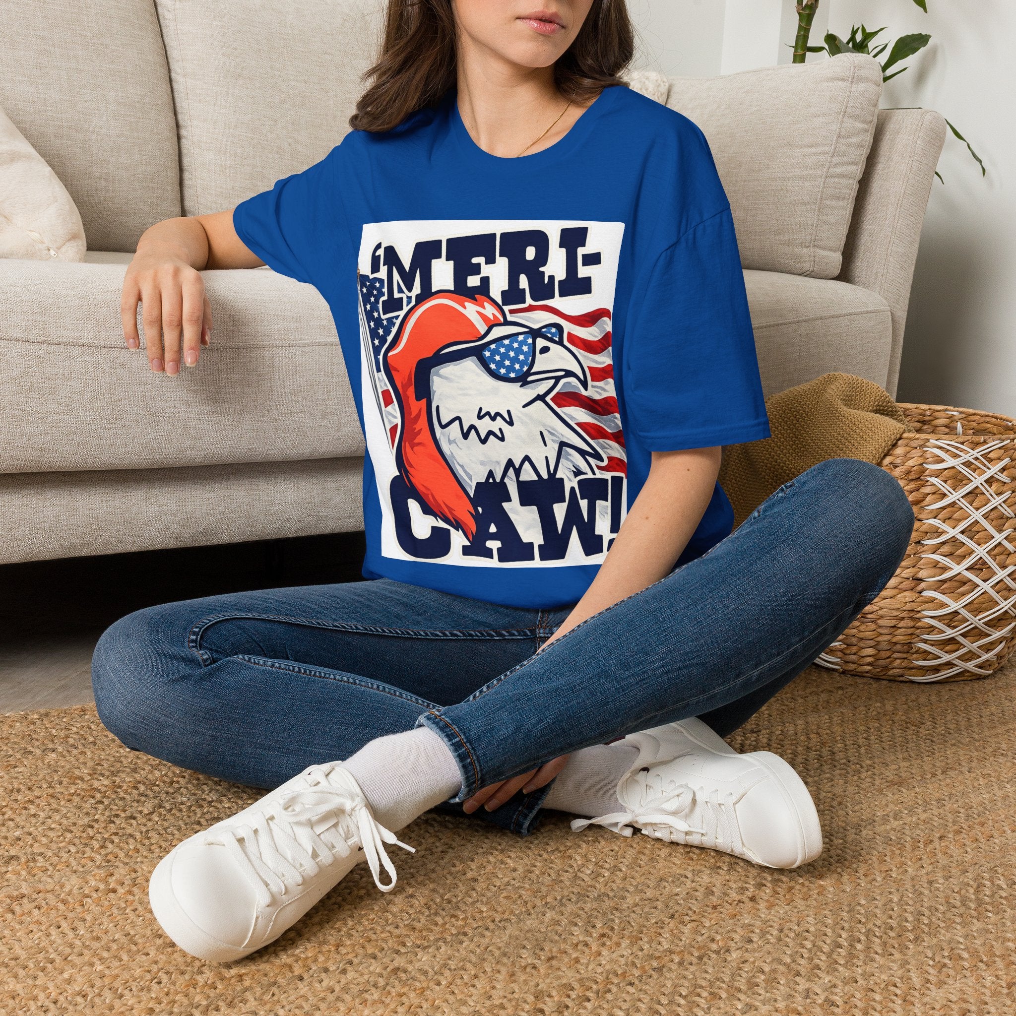 'Merica Eagle T‑Shirt — Patriotic American Flag Eagle Graphic Tee