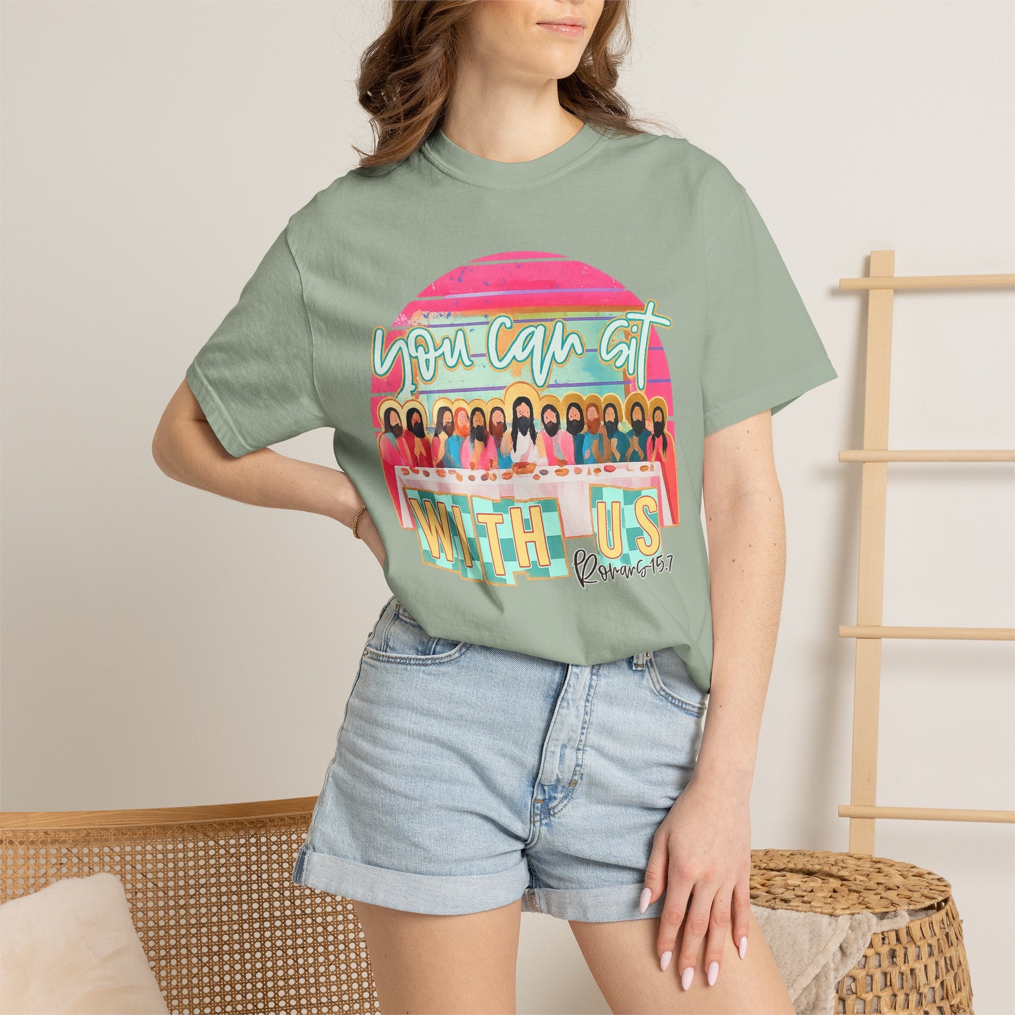 You Can Sit With Us T‑Shirt – Retro Pastel Group Graphic
