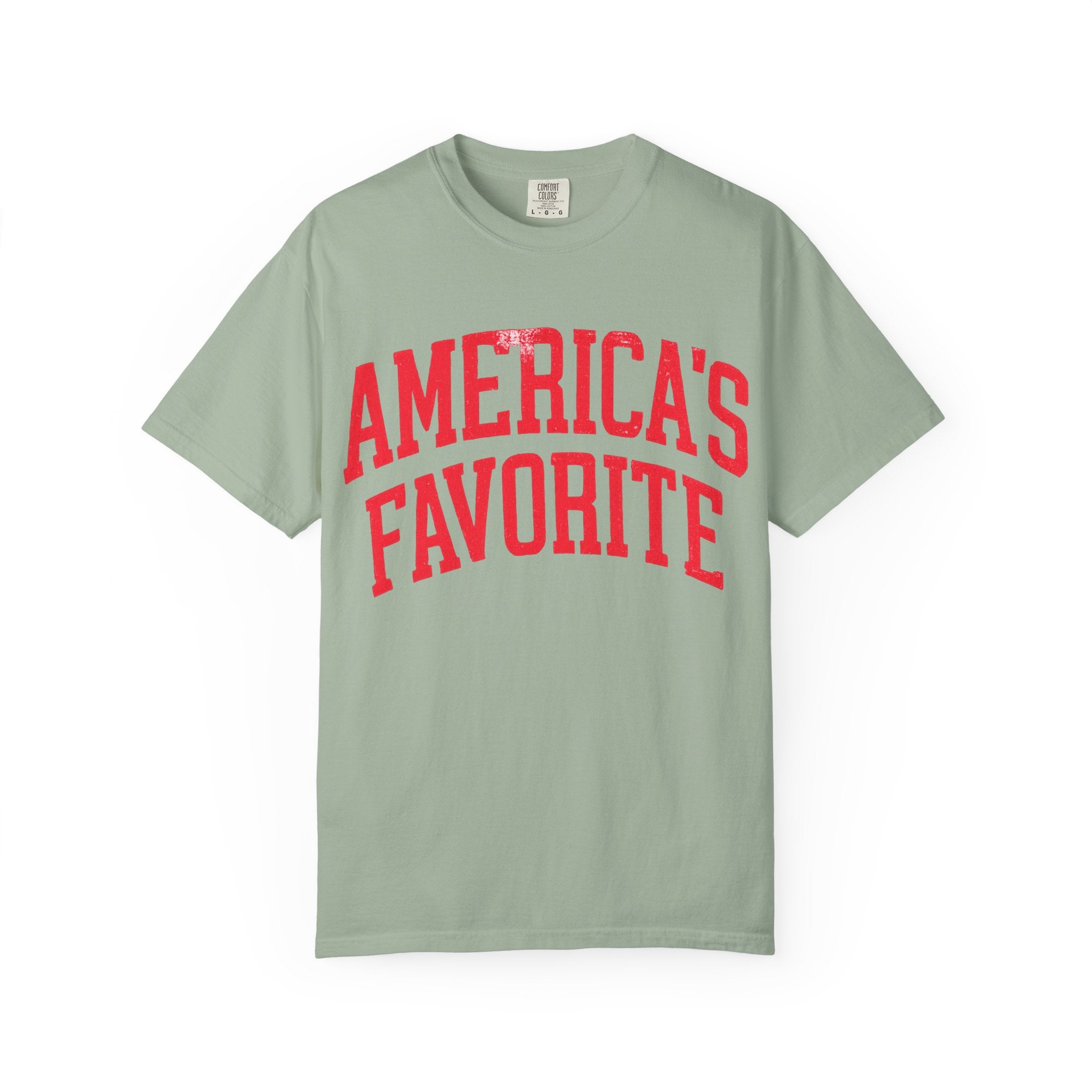Americas Favorite T-Shirt — Patriotic Red Letter Graphic Tee