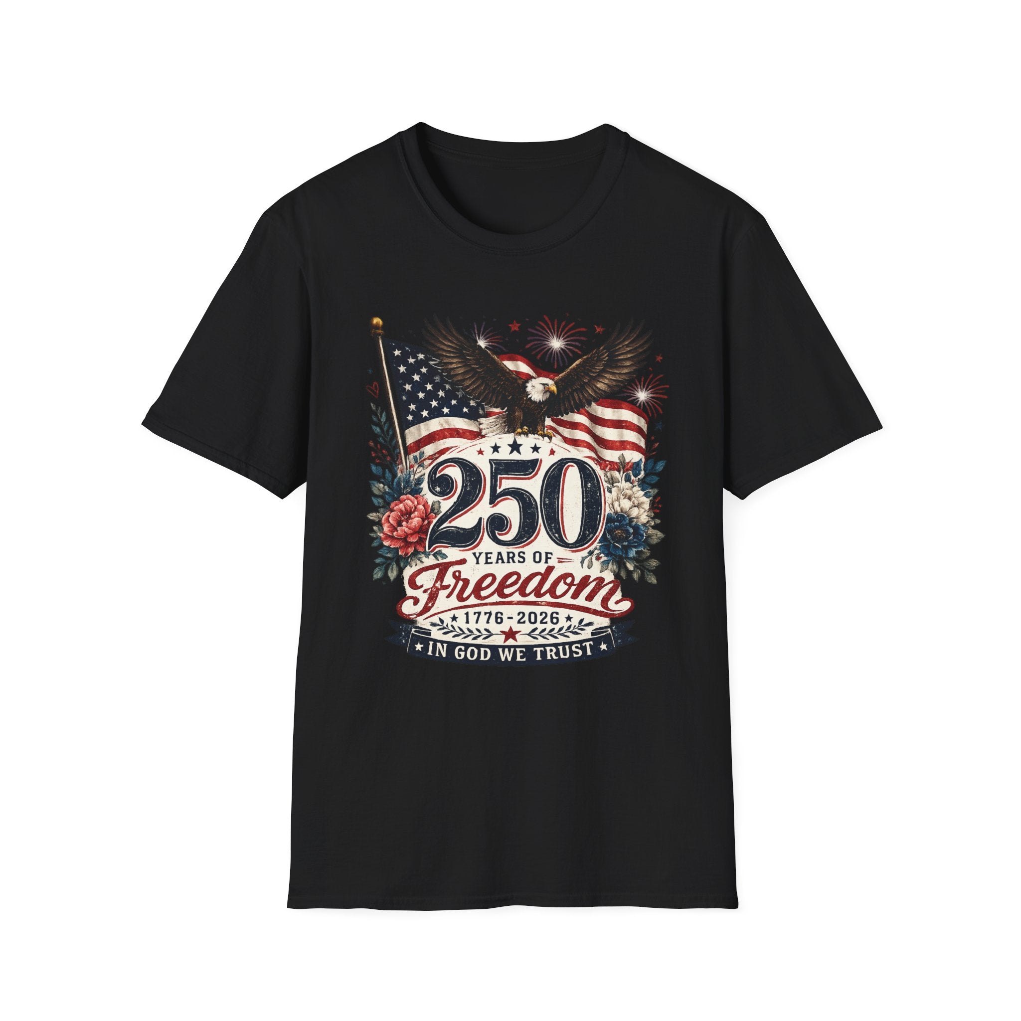 250 Years of Freedom T-Shirt — Patriotic American Eagle & Flag Tee