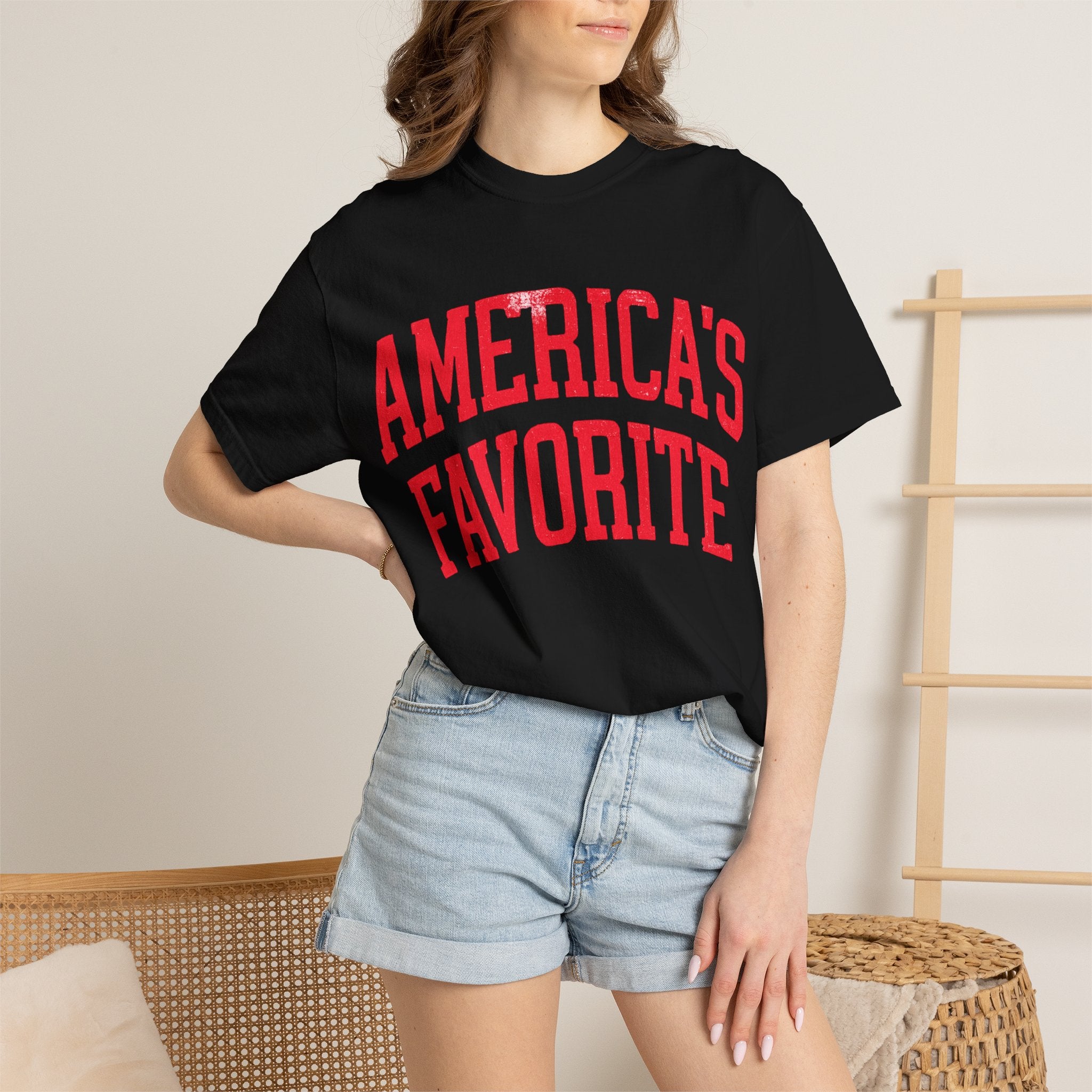 Americas Favorite T-Shirt — Patriotic Red Letter Graphic Tee