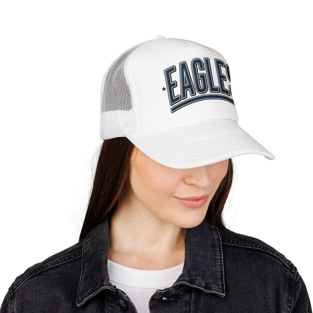 Eagle Mama Trucker Hat — Vintage Varsity Mesh Foam Cap