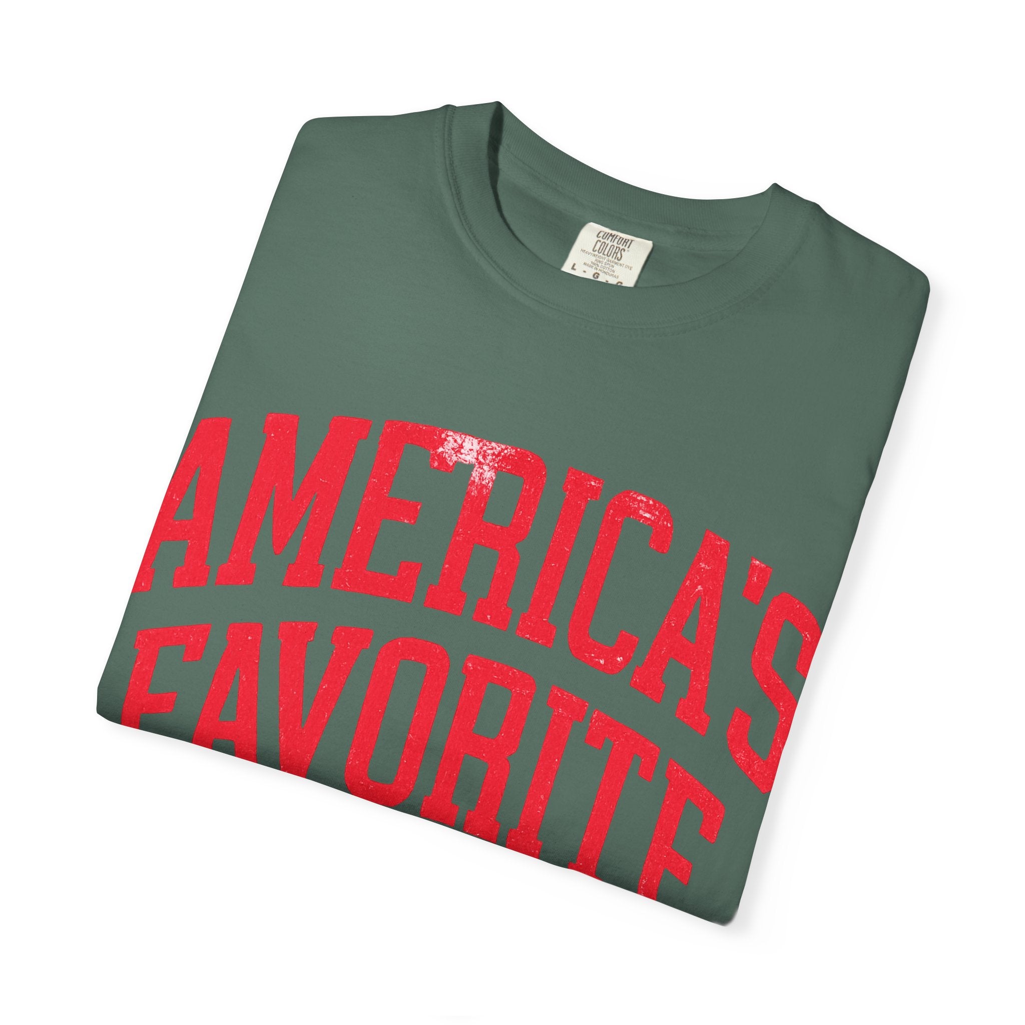 Americas Favorite T-Shirt — Patriotic Red Letter Graphic Tee