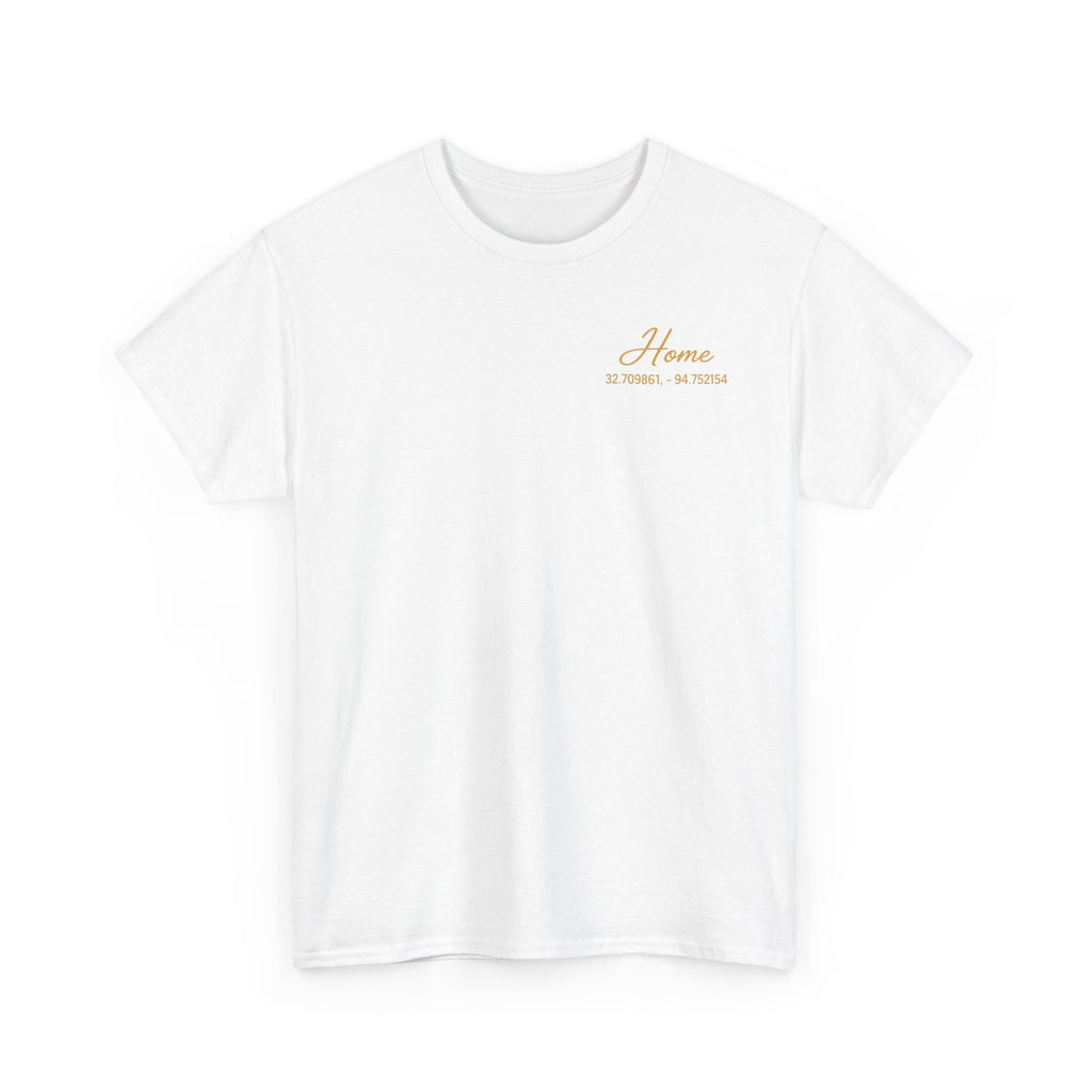 Home Coordinates T-Shirt — Personalized Map Tee with GPS Coordinates