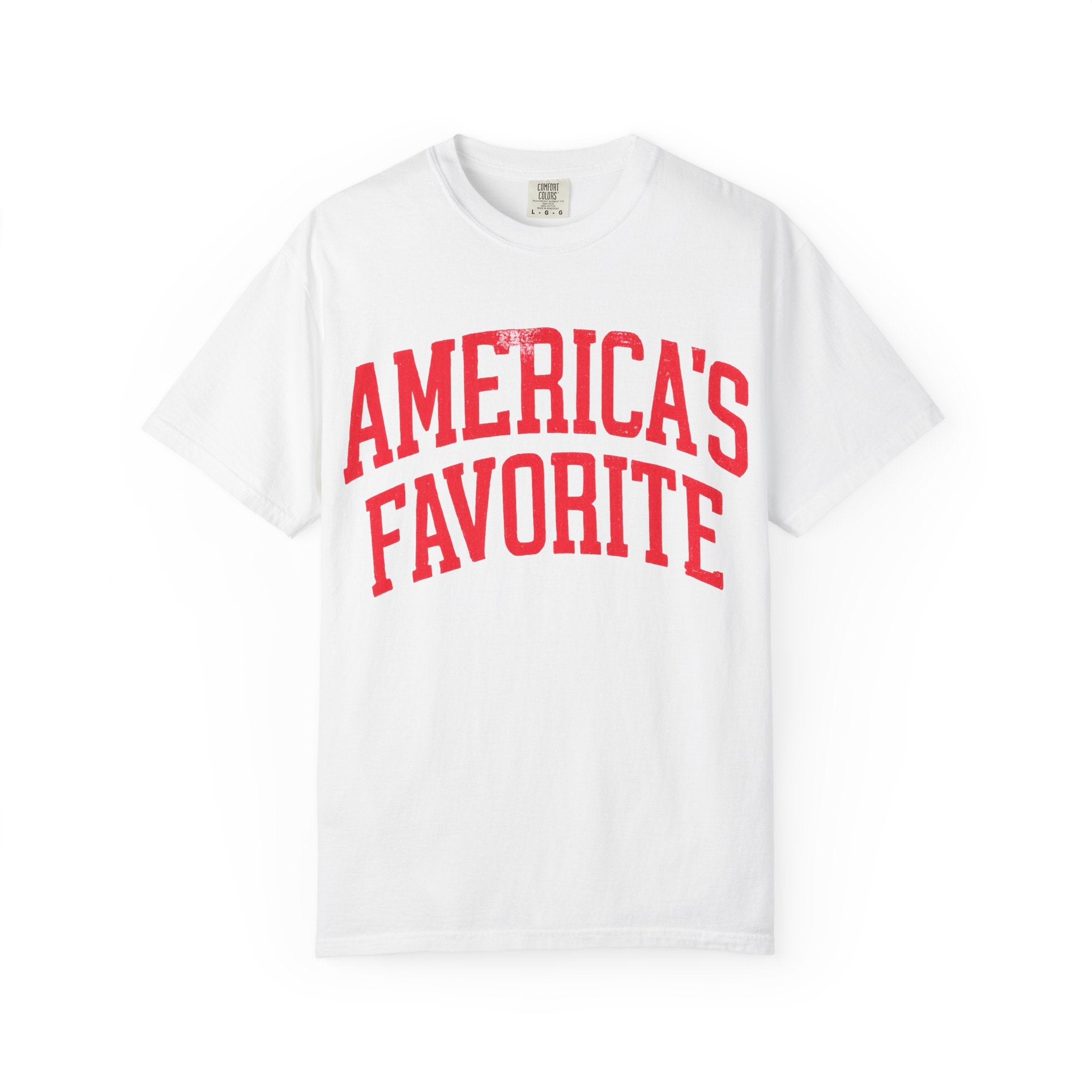 Americas Favorite T-Shirt — Patriotic Red Letter Graphic Tee
