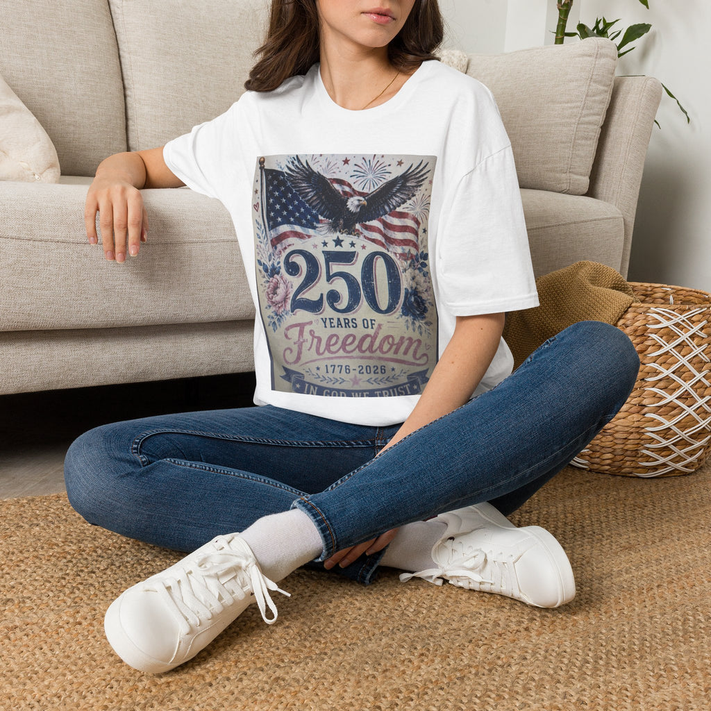 250 Years of Freedom T-Shirt — Patriotic American Eagle & Flag Tee