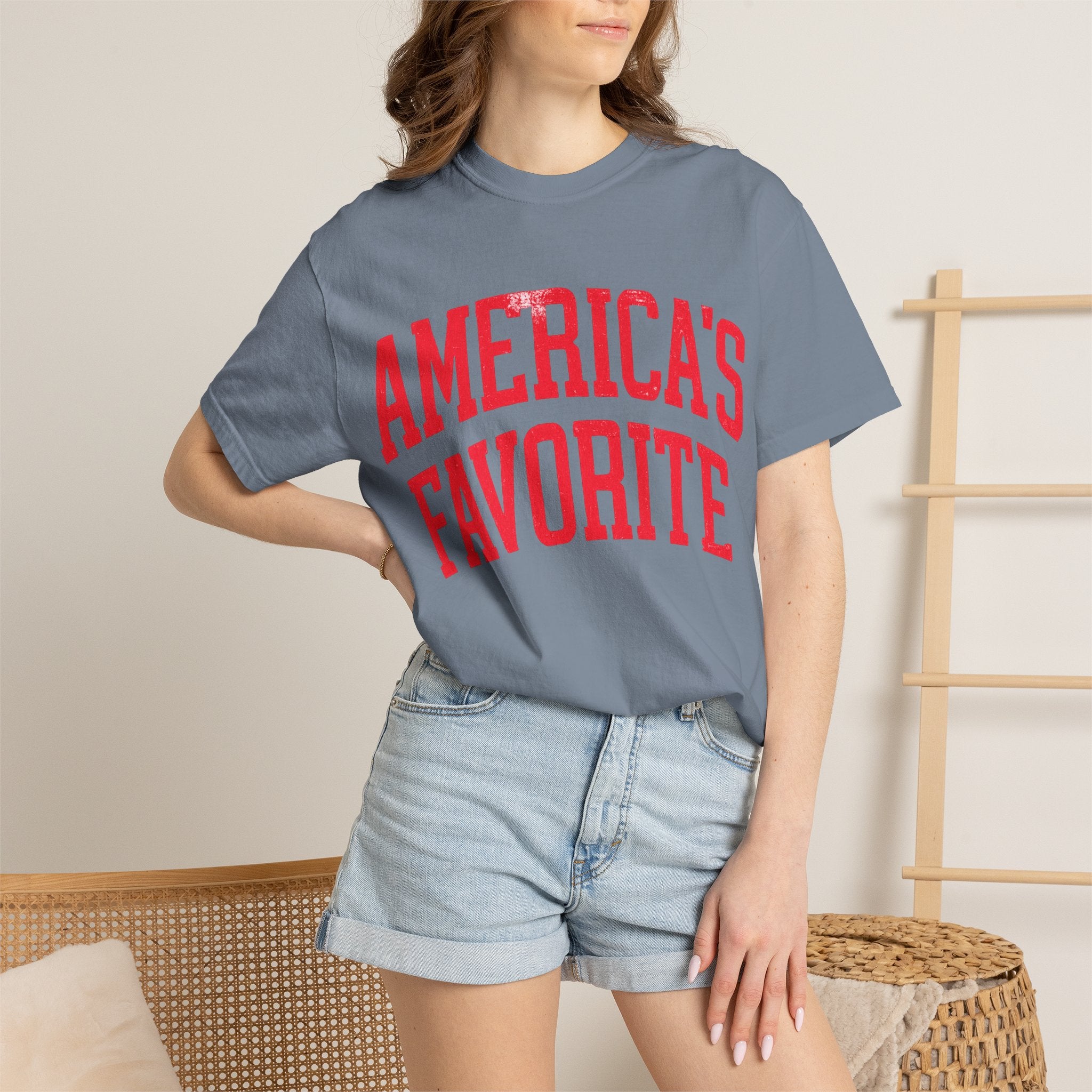 Americas Favorite T-Shirt — Patriotic Red Letter Graphic Tee
