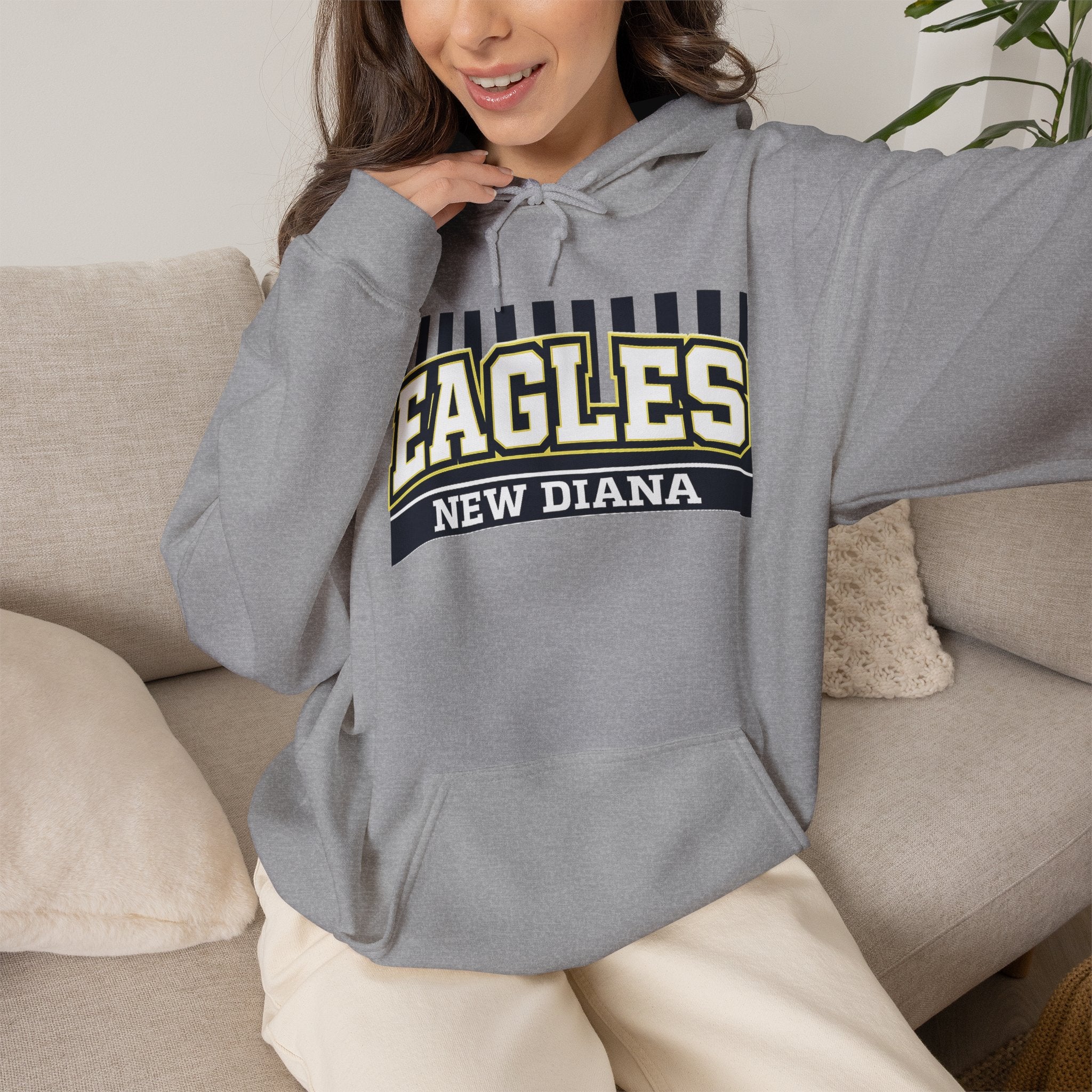 Eagles New Diana Hoodie — Vintage Varsity Stripe School Spirit Sweatshirt