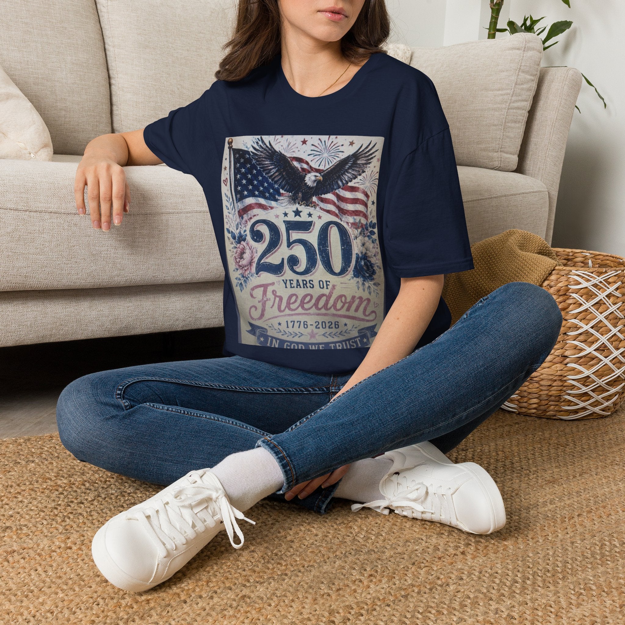 250 Years of Freedom T-Shirt — Patriotic American Eagle & Flag Tee