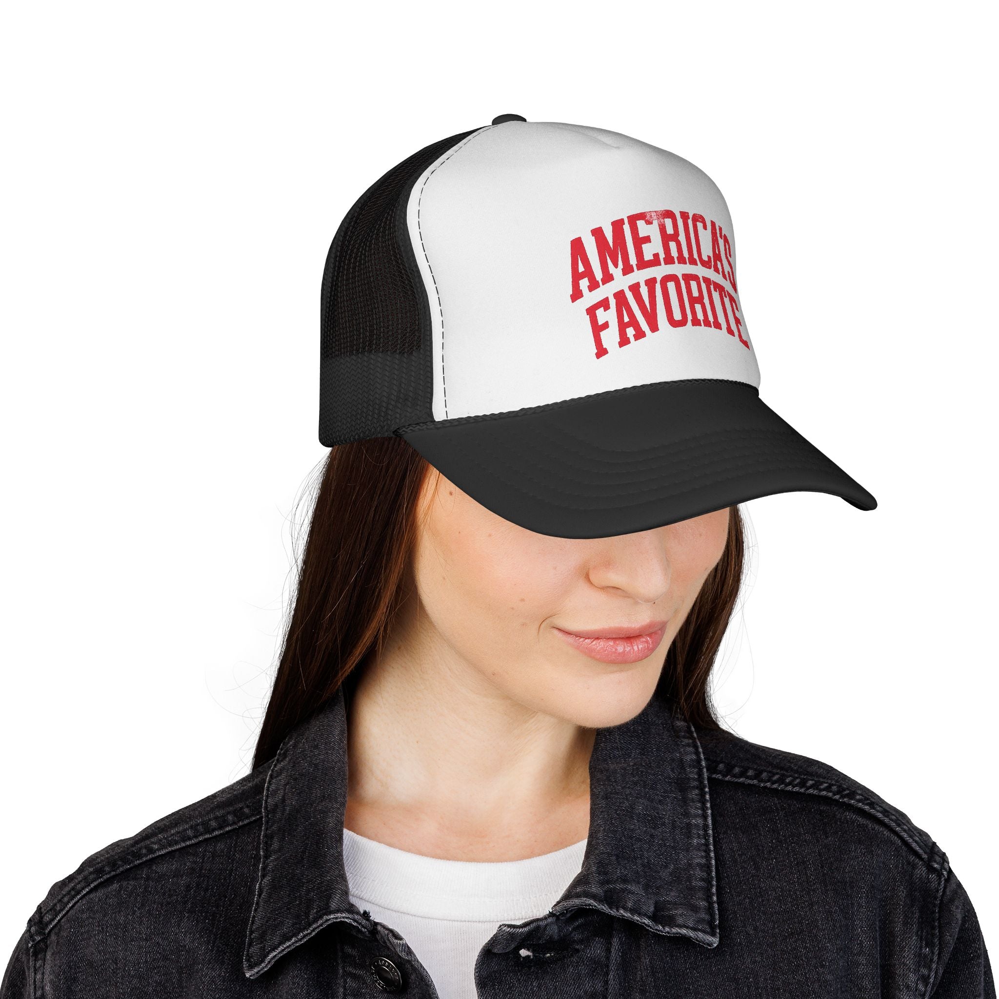 Trucker Cap — "America's Favorite" Vintage Red Logo Mesh Hat
