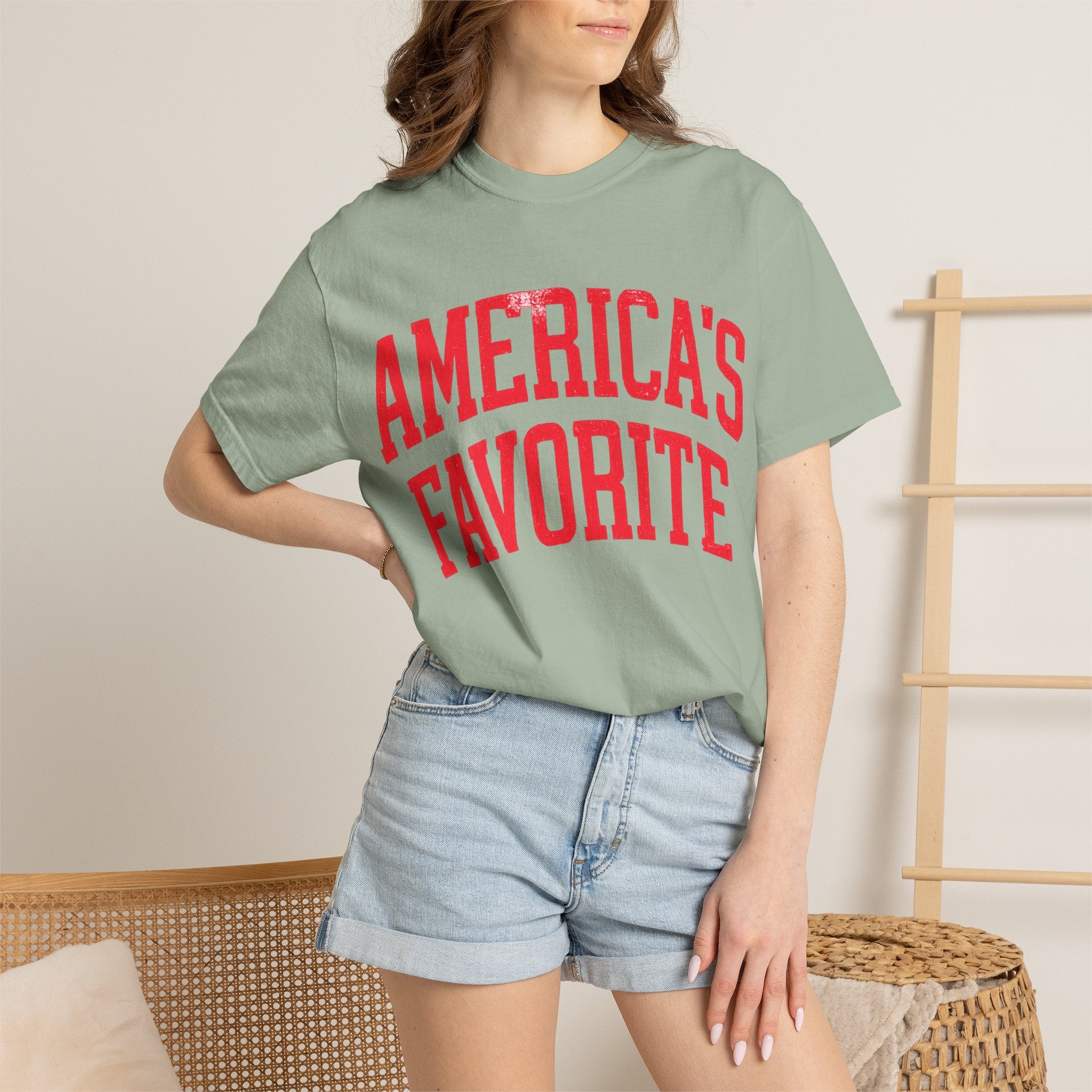 Americas Favorite T-Shirt — Patriotic Red Letter Graphic Tee