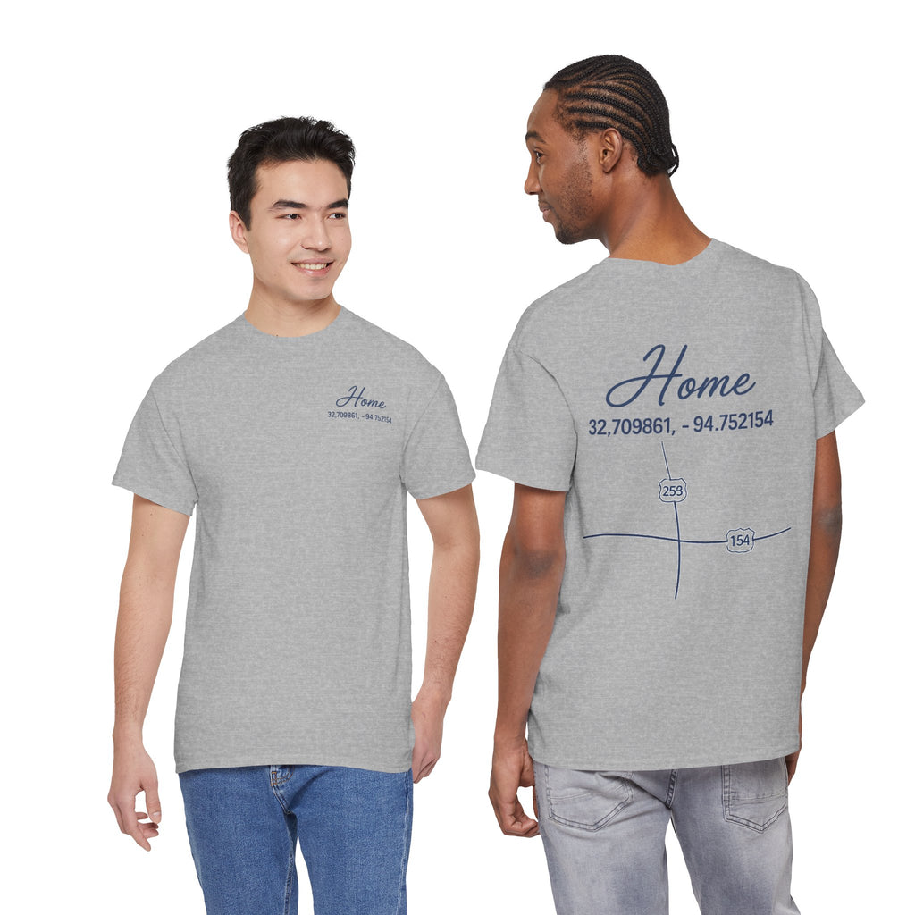 Home Coordinates T-Shirt — Custom City Map & GPS Coordinates Tee